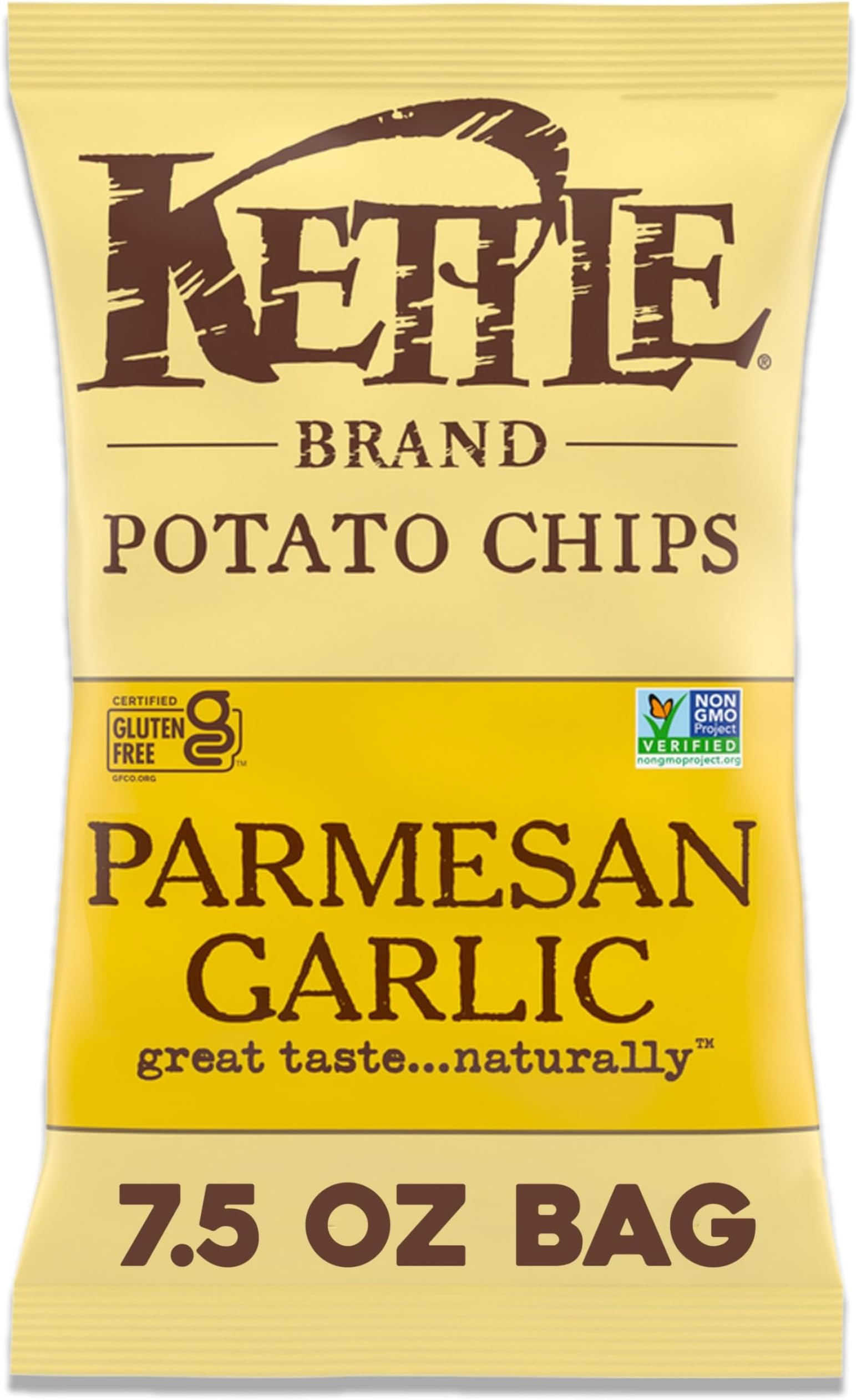Kettle Brand Potato Chips, Parmesan Garlic Kettle Chips, 7.5 Oz