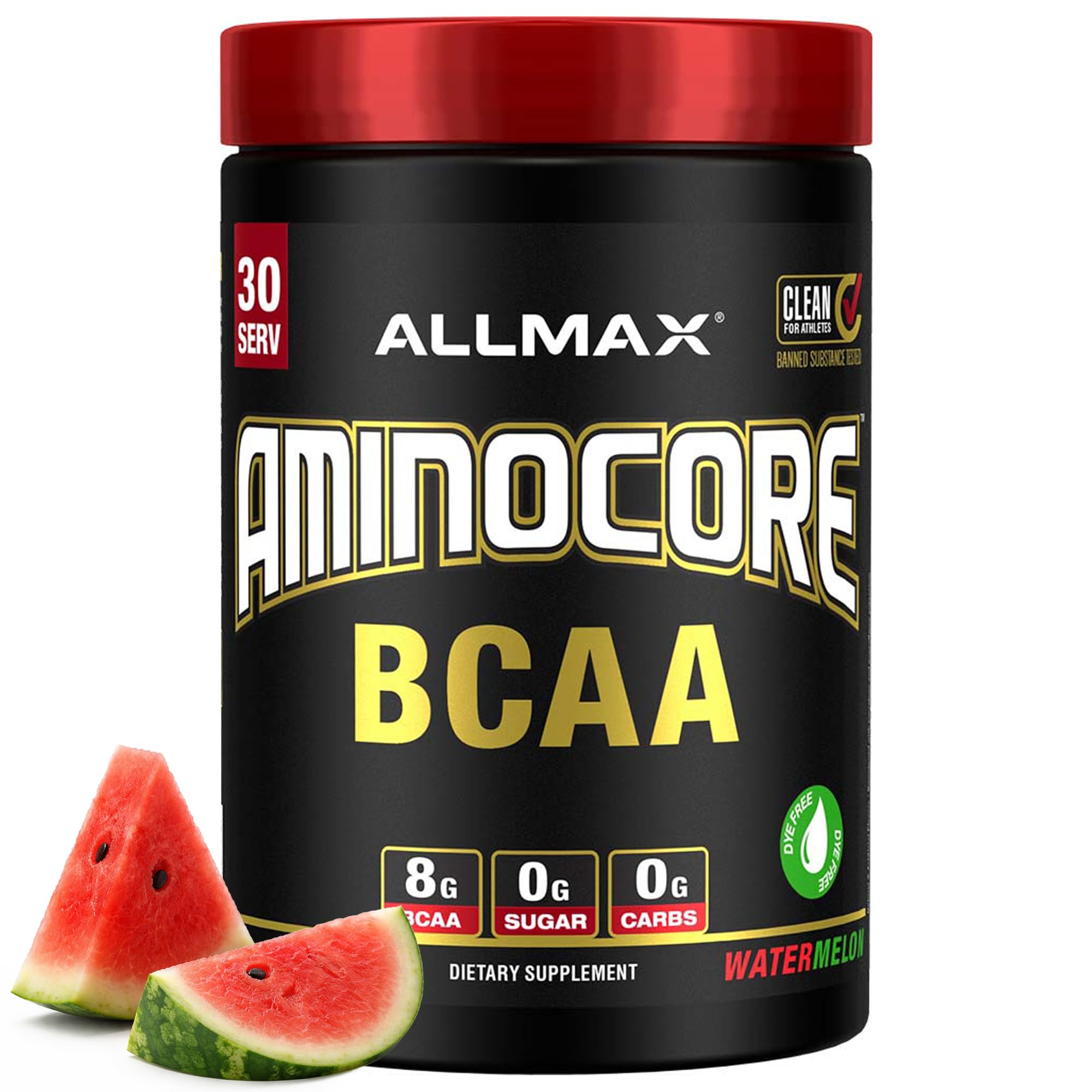 ALLMAX AMINOCORE BCAA Powder, Watermelon, 30 Servings, 345 g Watermelon 30 servings