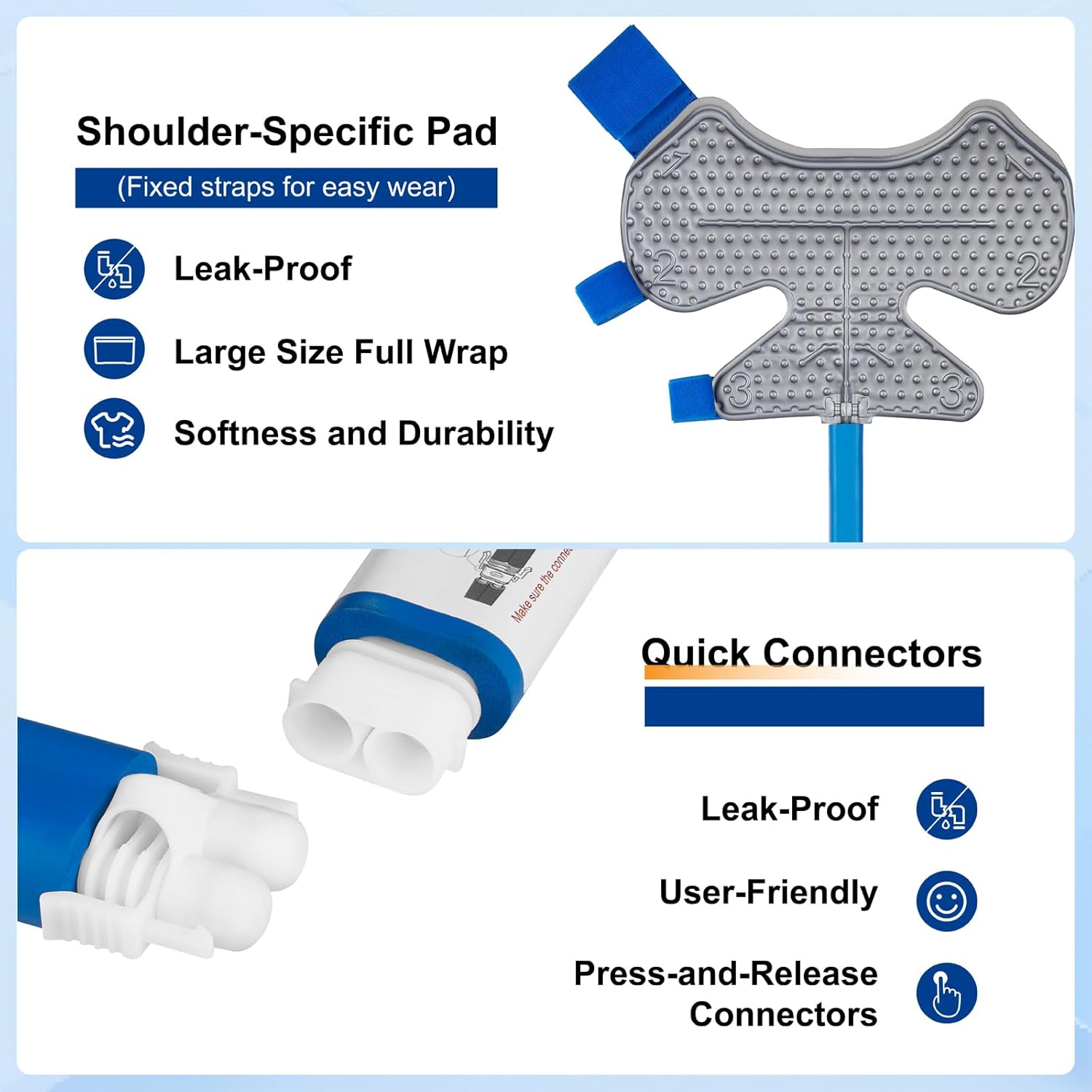 Longice Cold Therapy Unit for Shoulder,Ice Therapy Machine for Shoulder After Surgery,Cold Therapy System with Shoulder Ice Pack (Blue)