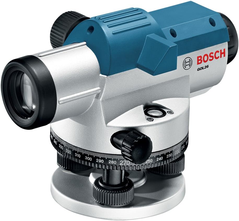 BOSCH 26x Optical Level Kit with Tripod and Rod GOL26CK, Large, Blue