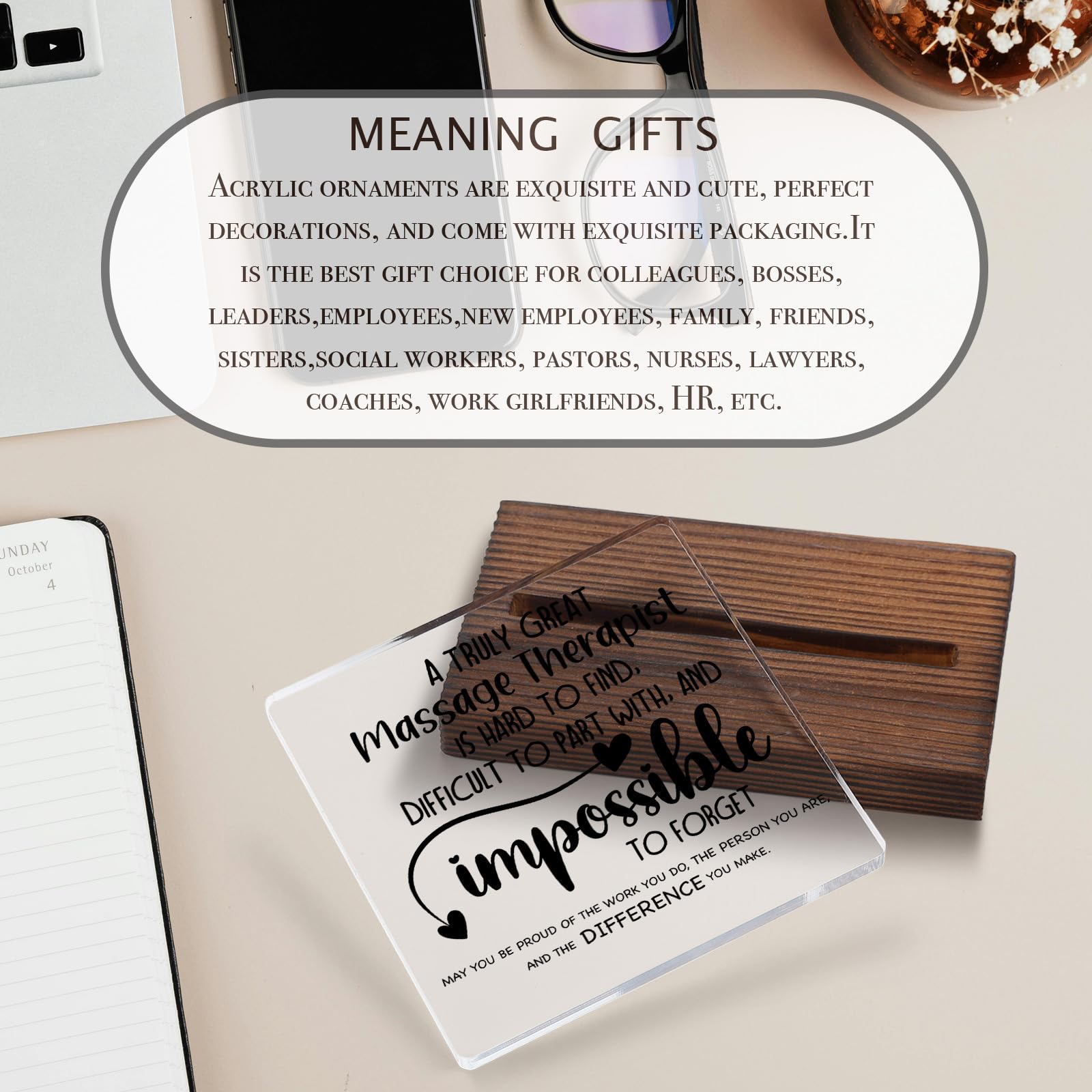 Massage Therapist Office Decor, Massage Therapy Gifts for Women Men Appreciation Thank You Gifts Decorative Signs Plaques ABC93