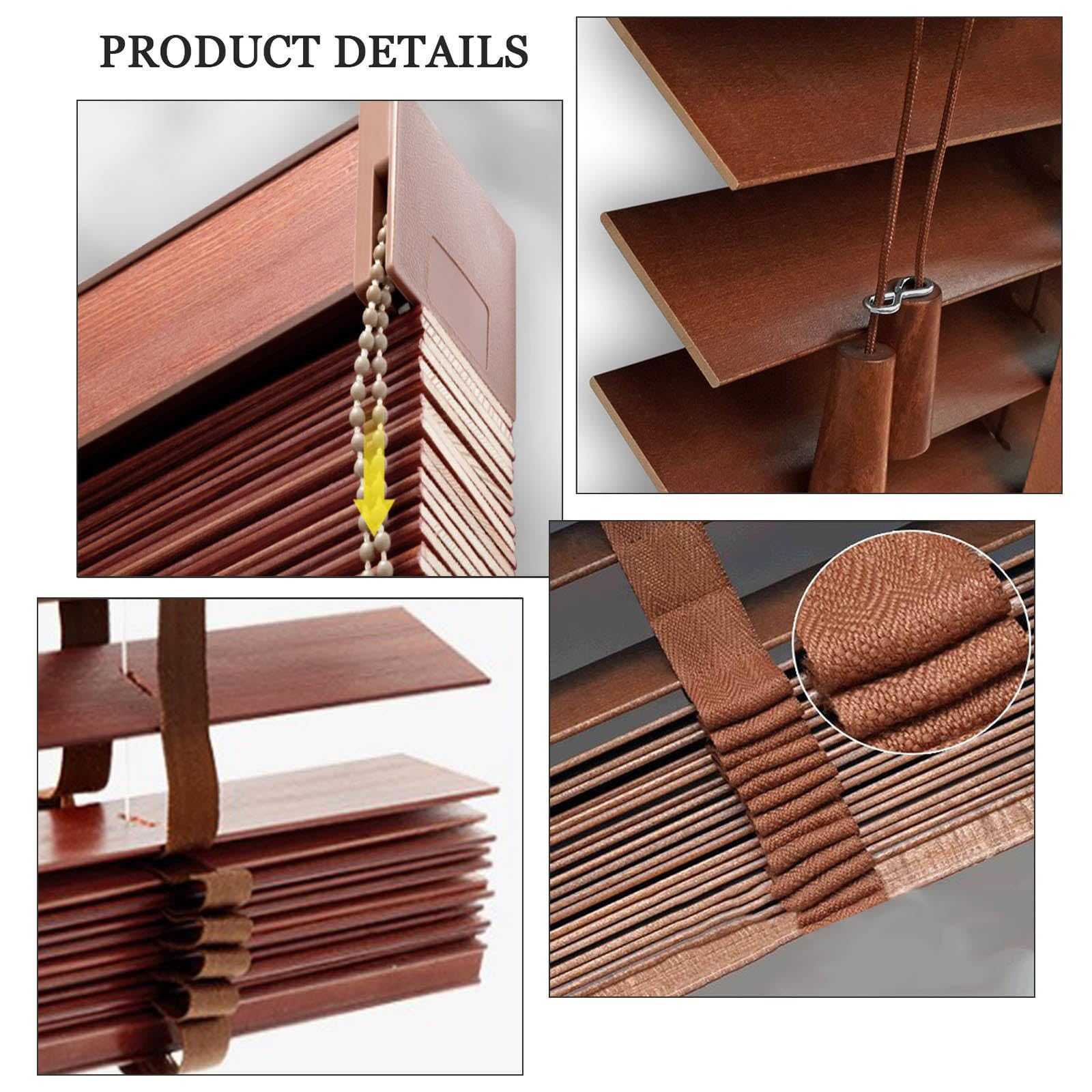 Persianas Horizontales para Ventanas, Estores Venecianas De Madera Auténtica, Estores De Madera, Persianas Venecianas 45/60/75/90/105/120/135cm, Marrón,WxH-70x180cm/27.5 * 71in