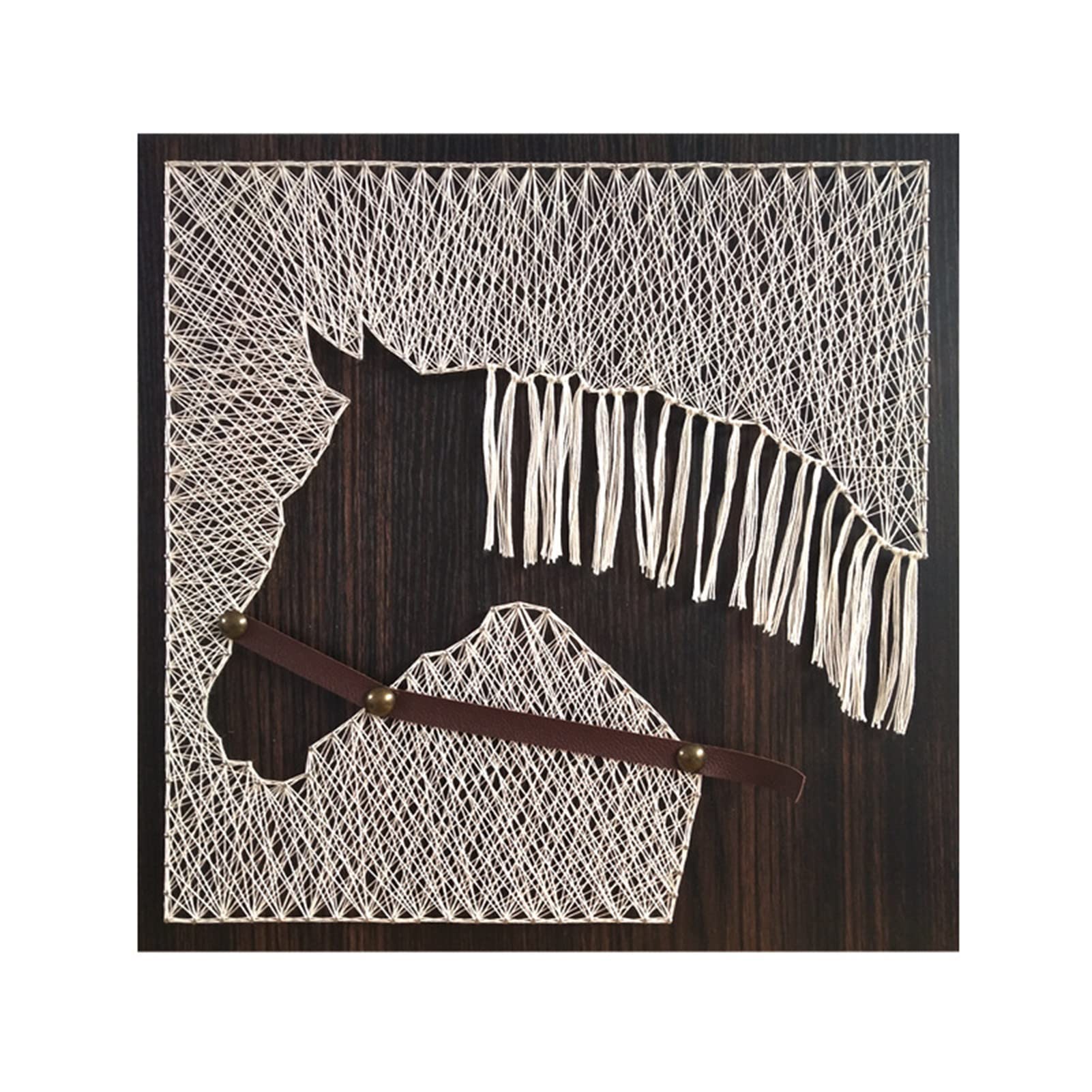 DIY String Art Kit 3D Dessin Créatif Art Craft Nail String, Motif DIY Décoration Murale Maison Cadeau Unique (Cheval 30 x 30 cm)