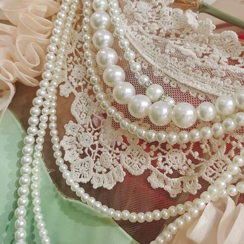 Miniatura 7 de 1000 cuentas de perlas para manualidades, perlas sueltas de 0.236 pulgadas (0.236 in), cuentas espaciadoras redondas para aretes, pulseras,