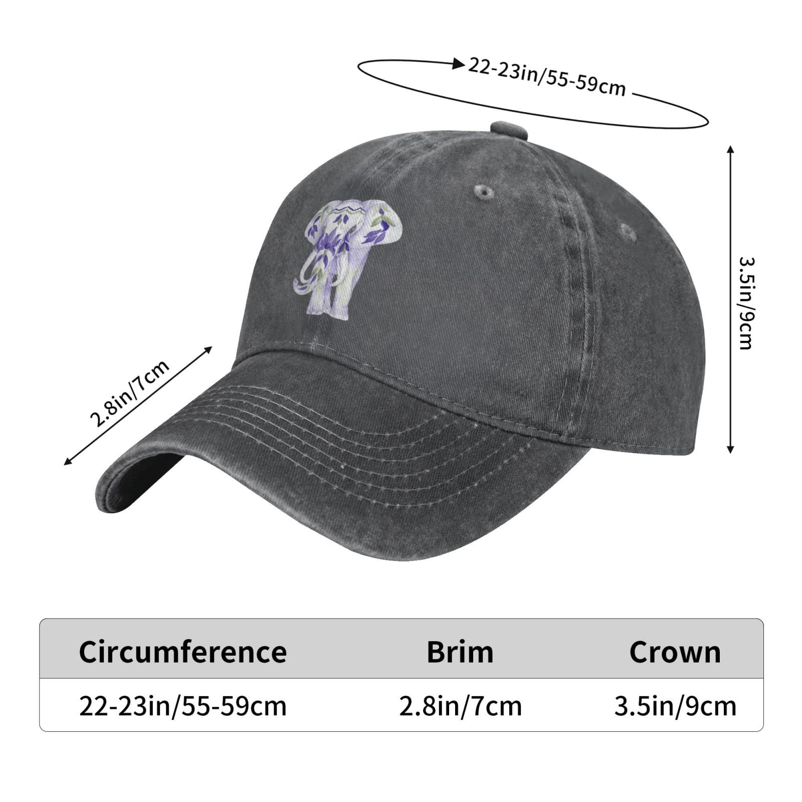 Fioletowy słoń czarne czapki z daszkiem dla mężczyzn kobiet czapka wędkarska czapka trucker czapka taty czapka snapback czapka przeciwsłoneczna czapka bejsbolówka
