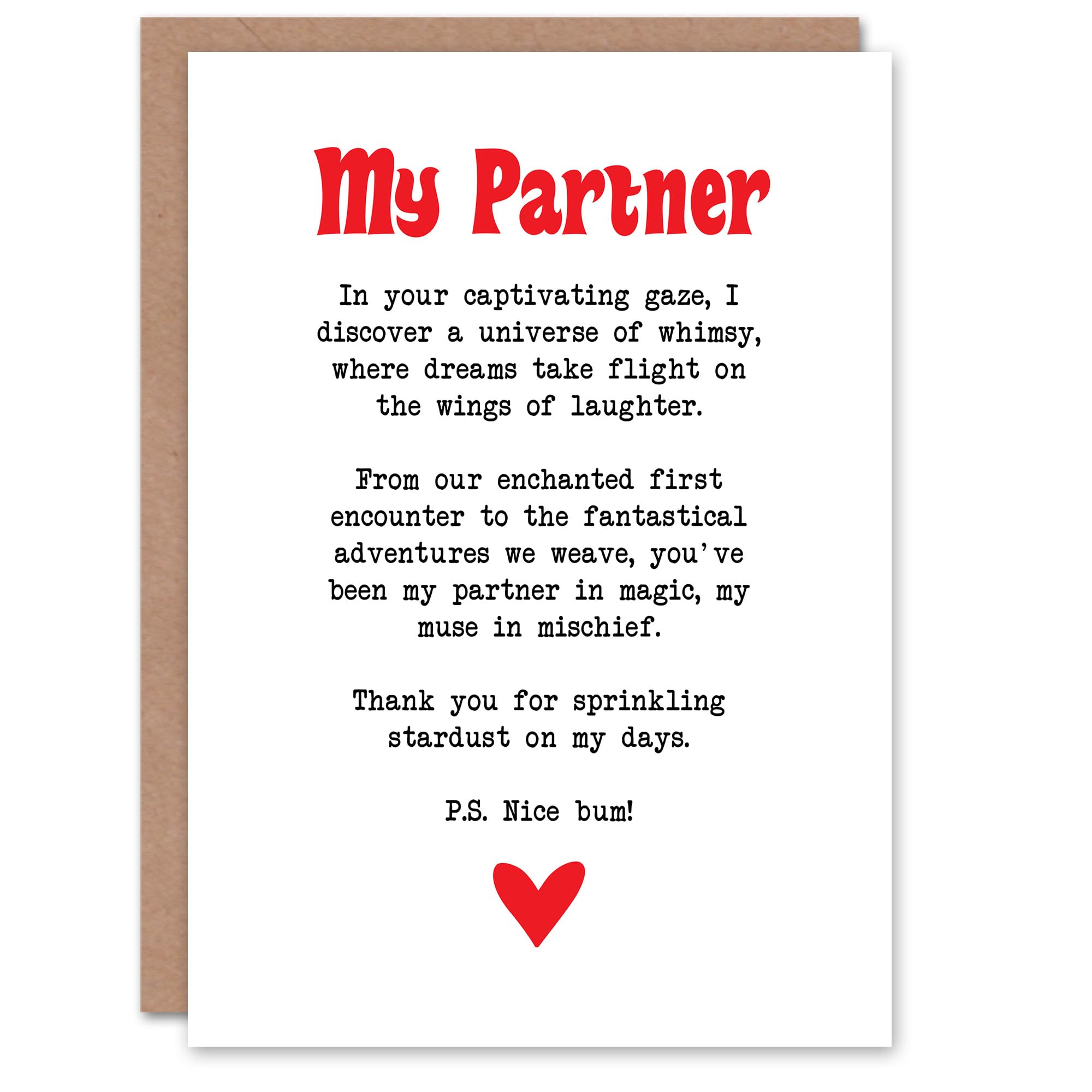 Artery8 Greeting Card Love Poem Whimsy Magic Partner Romantic Poetry Blank For Him Or Her Art Anniversary Card