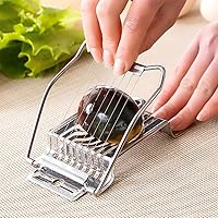 Vista 4 de Rebanador de huevos para huevos duros, alambre de acero inoxidable, multiuso, cortador de huevos, utilidades de cocina, puede cortar huevos, pan