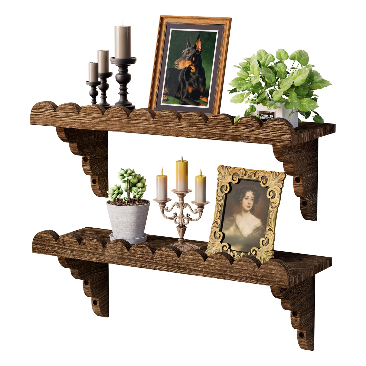Scalloped Wood Floating Shelf