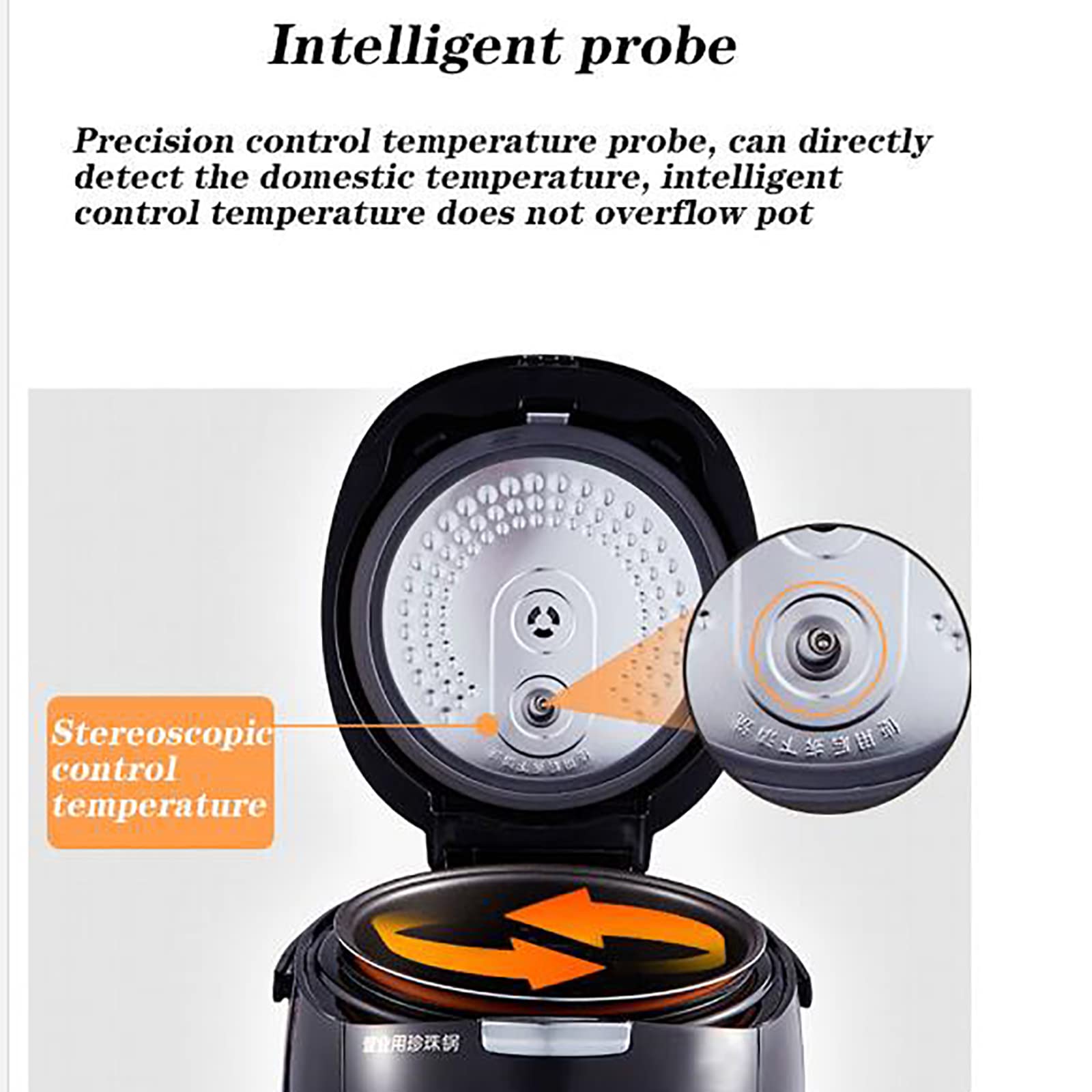 Olla de perla automática, olla de perla comercial con pantalla táctil de 5 l, control de fuego inteligente, se puede programar, revestimiento antiadherente para sartén, para tienda de té con leche,