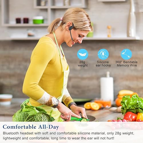 Miniatura 4 de BANIGIPA G2 Cyan - Auriculares inalámbricos Bluetooth con micrófono con cancelación de ruido, 270 giratorios, cómodos, batería de larga duración