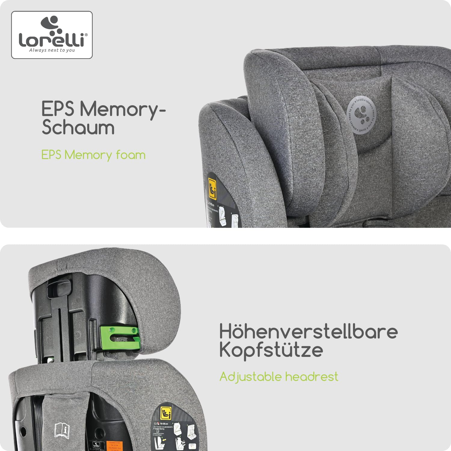 Lorelli Auto Kindersitz 9-36kg Adventure i-Size 76-150 cm, mitwachsender Autositz für Kinder, Babysitz, Autokindersitz, Einstellbare Kopfstütze, 5-Punkt-Sicherheitsgurt, ginger
