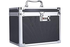 7.25-Inch by 7.75-Inch by 10-Inch Pill Lock Box with Combination, Black