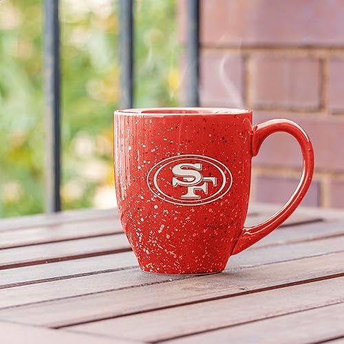 Miniatura 136 de Rico Industries, NFL Football - Taza de café de 16 oz de cerámica moteada, grabada con láser y de color de los equipos de fútbol americano de la NFL