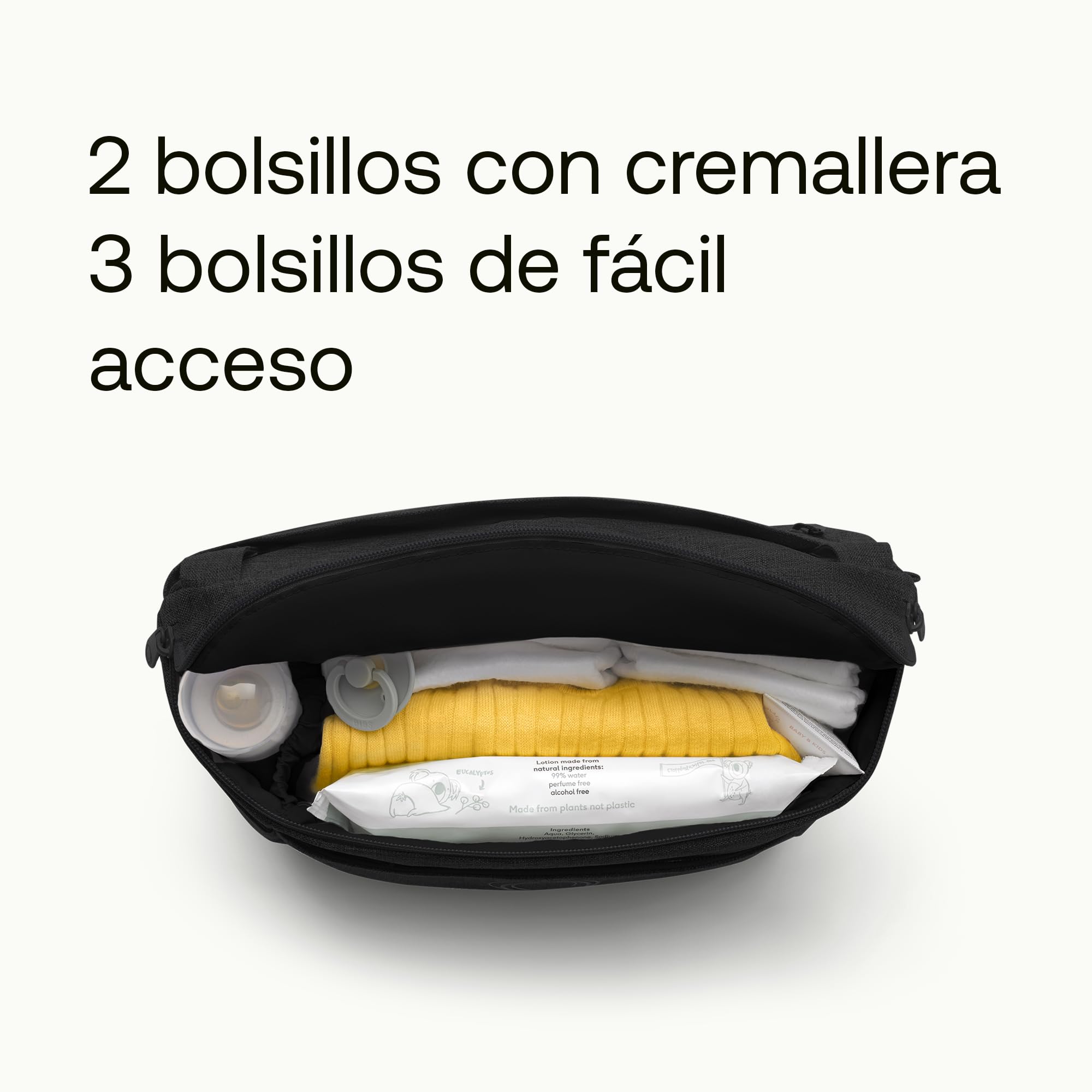 Bugaboo Bolso Organizador de carrito con múltiples bolsillos de fácil acceso, accesorio imprescindible para todos los artículos esenciales de tu bebé en Midnight Black