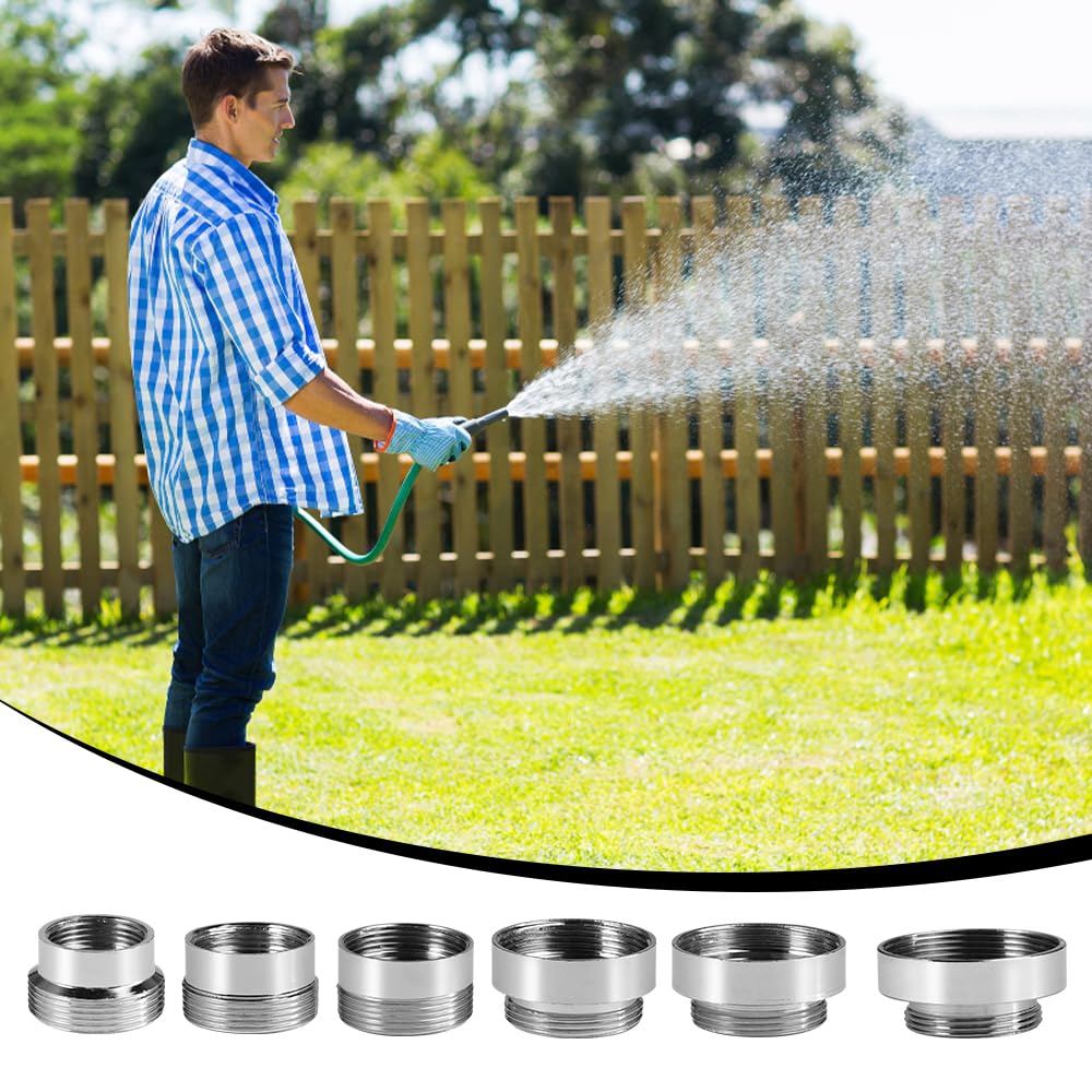 6 Piezas Adaptador Grifo, 16-28MM Juego de Adaptadores para Grifo, Adaptador de Grifo Roscado con Junta de Goma, Faucet Adapter para Manguera de Jardín, Filtro de Agua y Aireador de Cocina — view 7