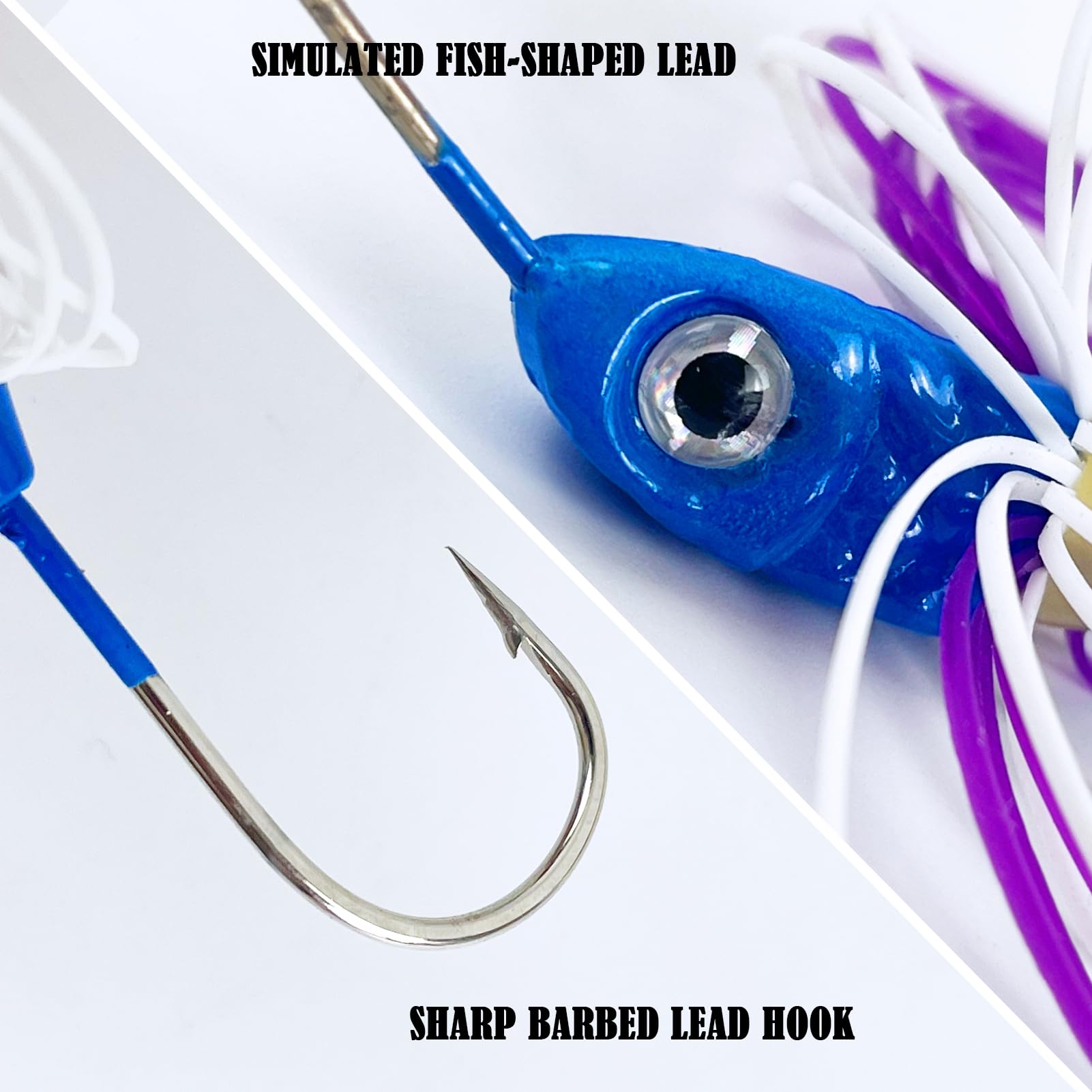 Spinnerbait - Set di 6 esche artificiali Chatterbait per pesca e pesce persico, luccio, trota, luccioperca, salmone