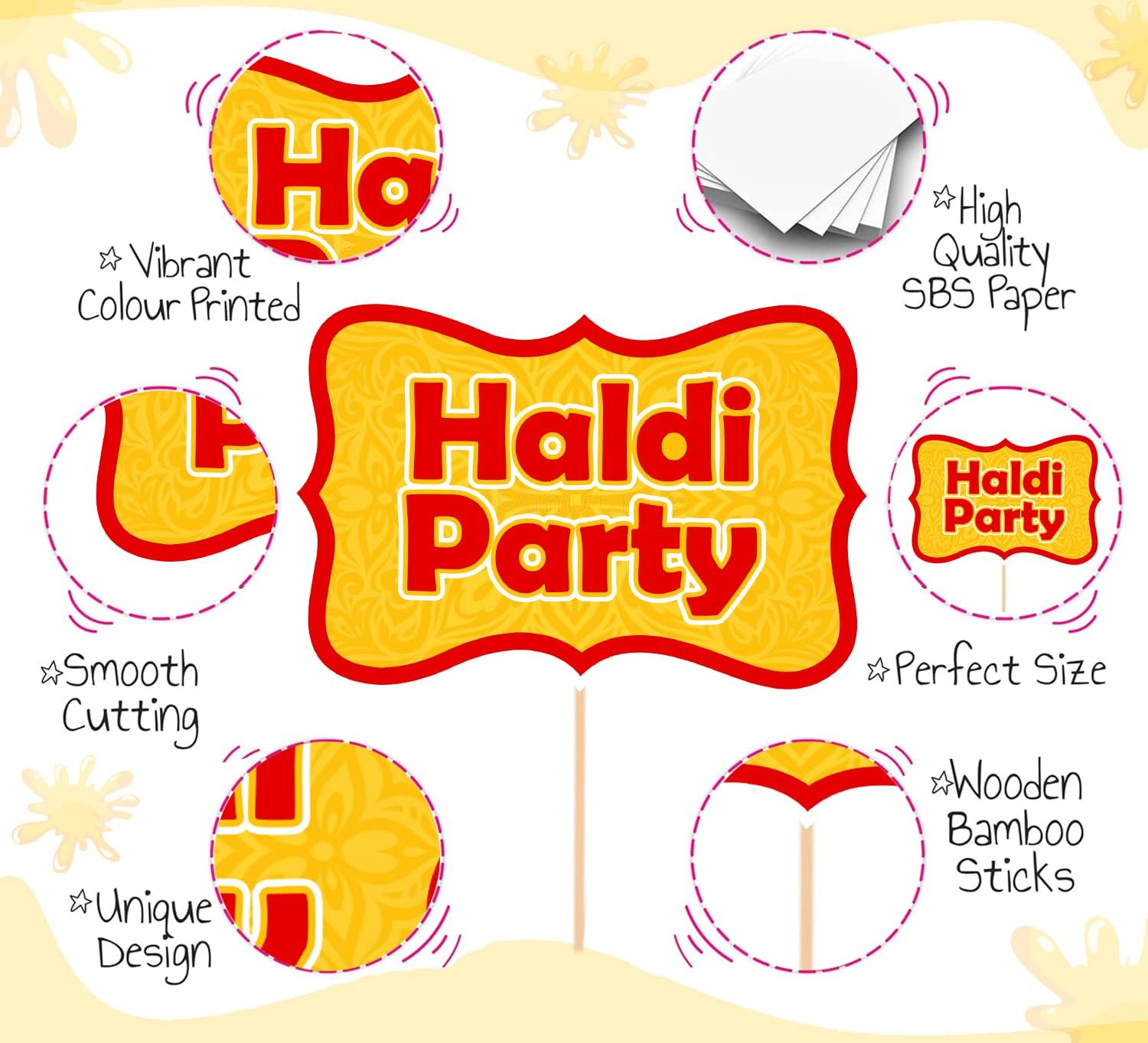 15 Pcs Mehandi Props for Photoshoot,Marriage Props for Wedding,Haldi Props for Bride and Family,Bride to Be Props