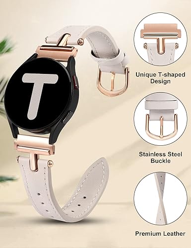 Miniatura 3 de Wearlizer Correa de cuero compatible con Samsung Galaxy Watch 7654 Band 1.575 in 1.732 inWatch 6 Classic 1.693 in 1.850 inWatch 5 Pro 1.772 inWatch