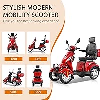 Vista 8 de Scooters de movilidad para personas mayores y adultos, capacidad de 500 libras - Carrito de movilidad eléctrico todo terreno de 800W - Scooter