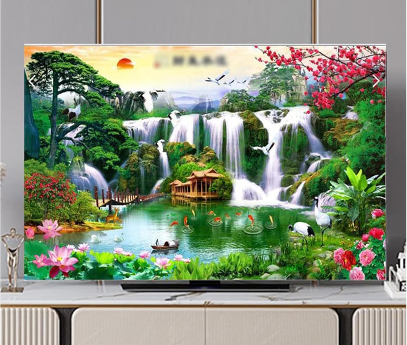 ,003,80in(188 * 110cm),Funda Protectora Decorativa para TV, A Prueba De Polvo Y Resistente A Los Arañazos para Televisores Planos Y Curvos De 32 A 80 Pulgadas, Decoración Universal para El Hogar.