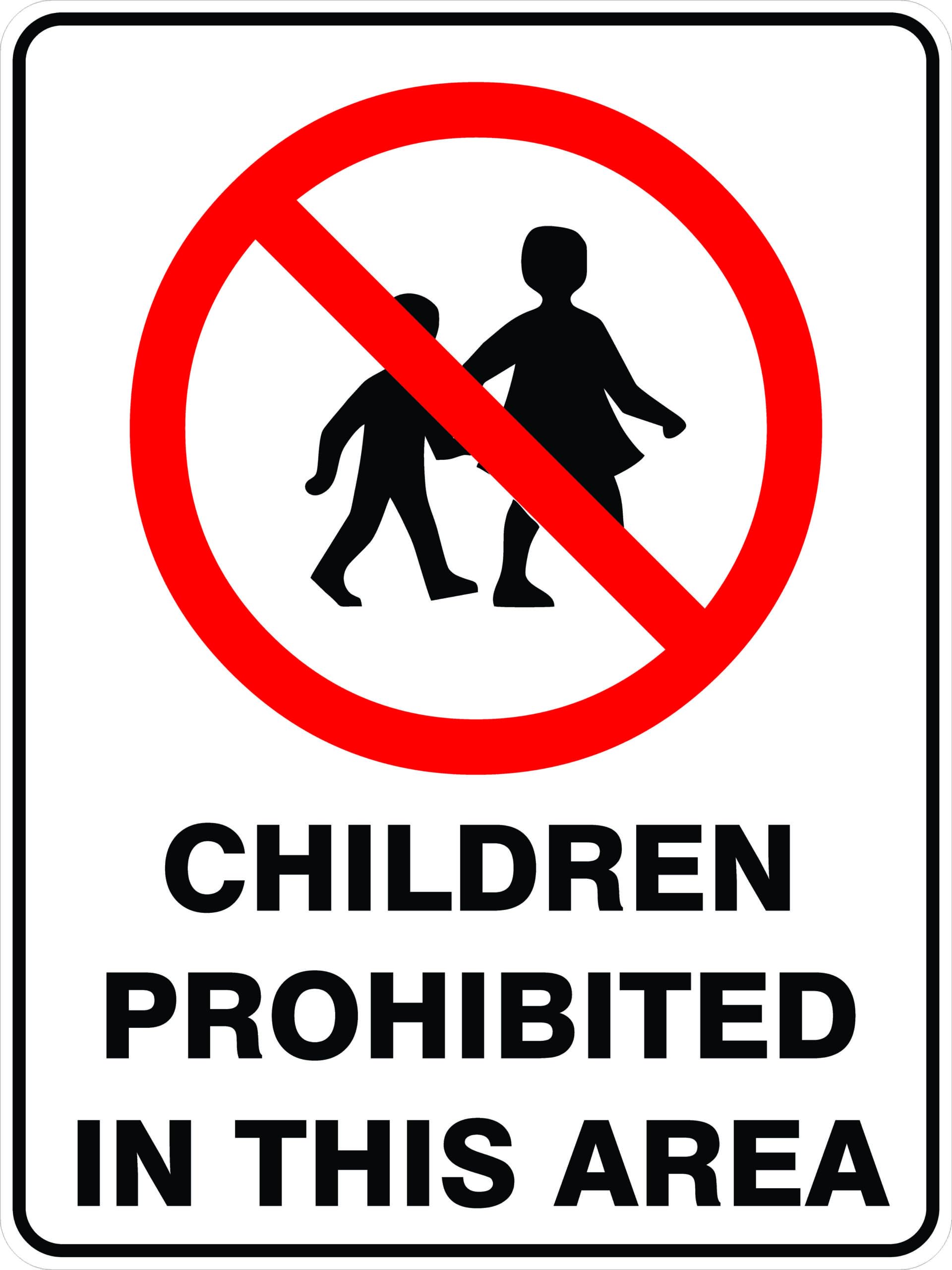 Children Prohibited In This Area Prohibition Signs Metal Tin Sign 12x8 inch for Industrial & Commercial