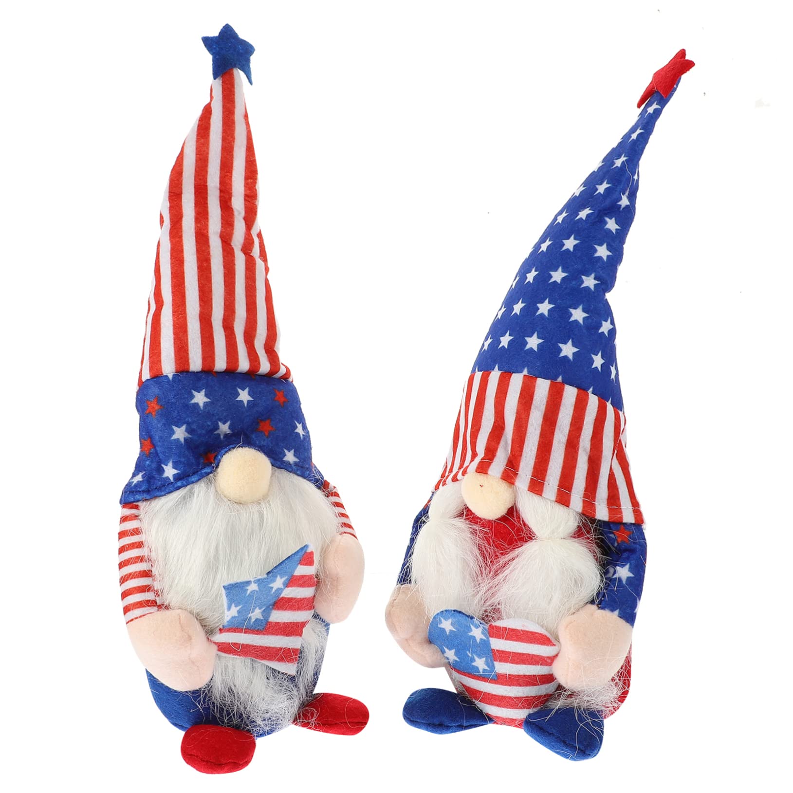 Vaguelly 2pcs Gnome Plush Toy American Flag Decor Plush Doll Americana Decor Party Gnome Decor Memorial Day Dolls American Independence Day Gnome 4th of July Decor Summer Gnome Gnomes Plush