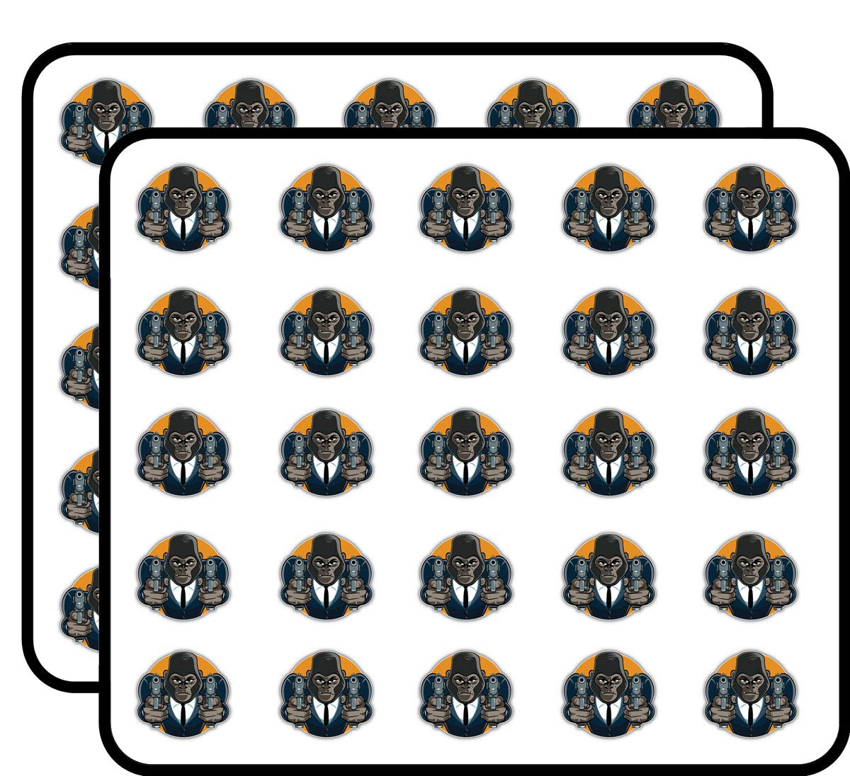 Gorilla Gangster Mascot Decorative Scrapbooking Sticker Waterproof Vinyl Stickers for Water Bottle, Laptop & Phone Case – 50 Pack