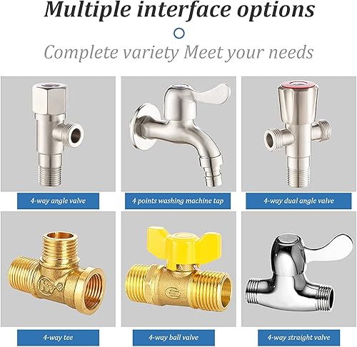 Miniatura 5 de Pacify Colector de aire de 3 vías Acero 1/4 '' Divisor de manguera de aire universal Compresor de aire Accesorios de conexión rápida Divisor de
