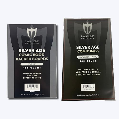 (1000unidades,) Plata Tamaño Ultra transparente bolsas de cómic y tablaspor Max Pro (cantidad  1000bolsas y tableros de 1000)