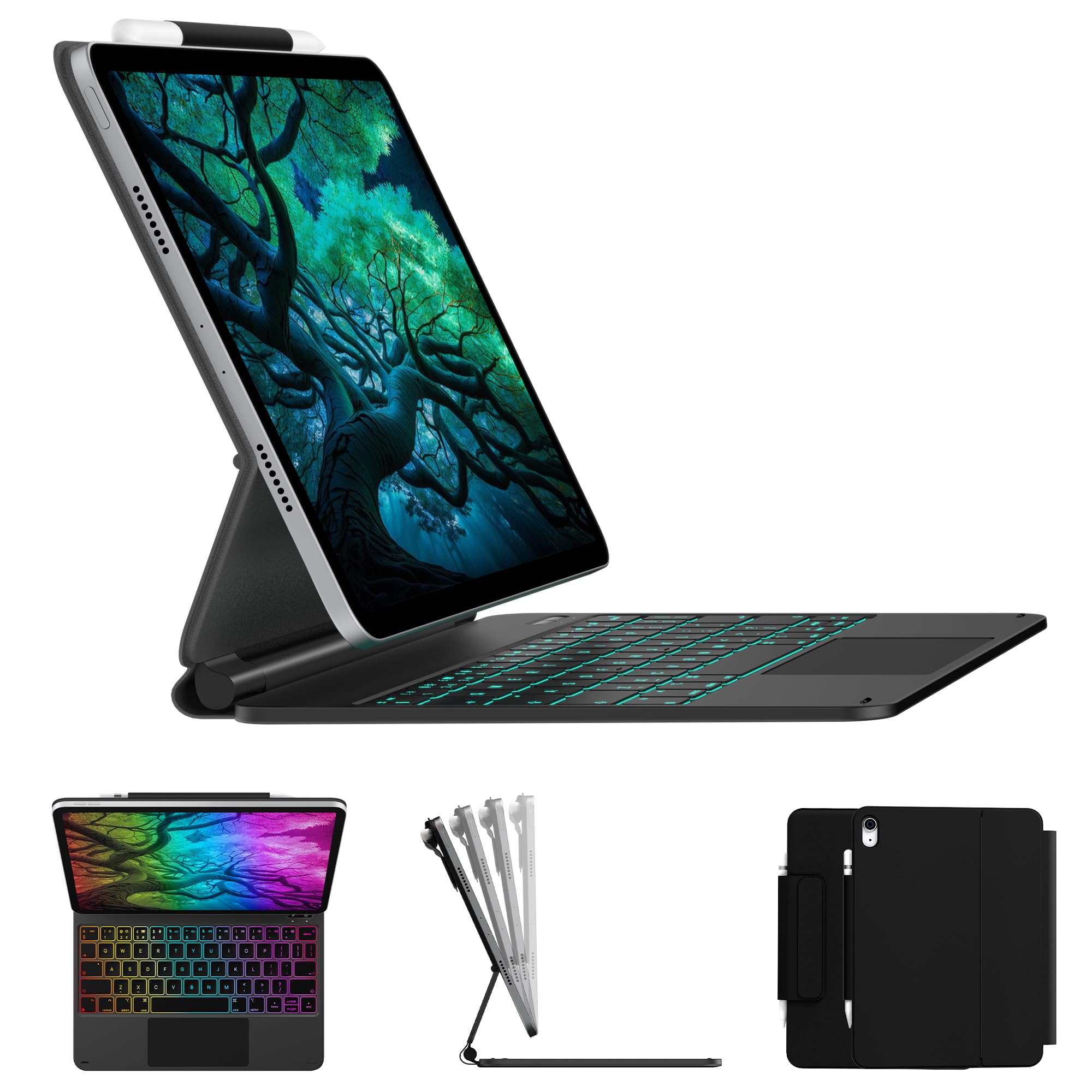 Funda con teclado iPad 11 A16 typecase trackpad multitáctil para viaje 8