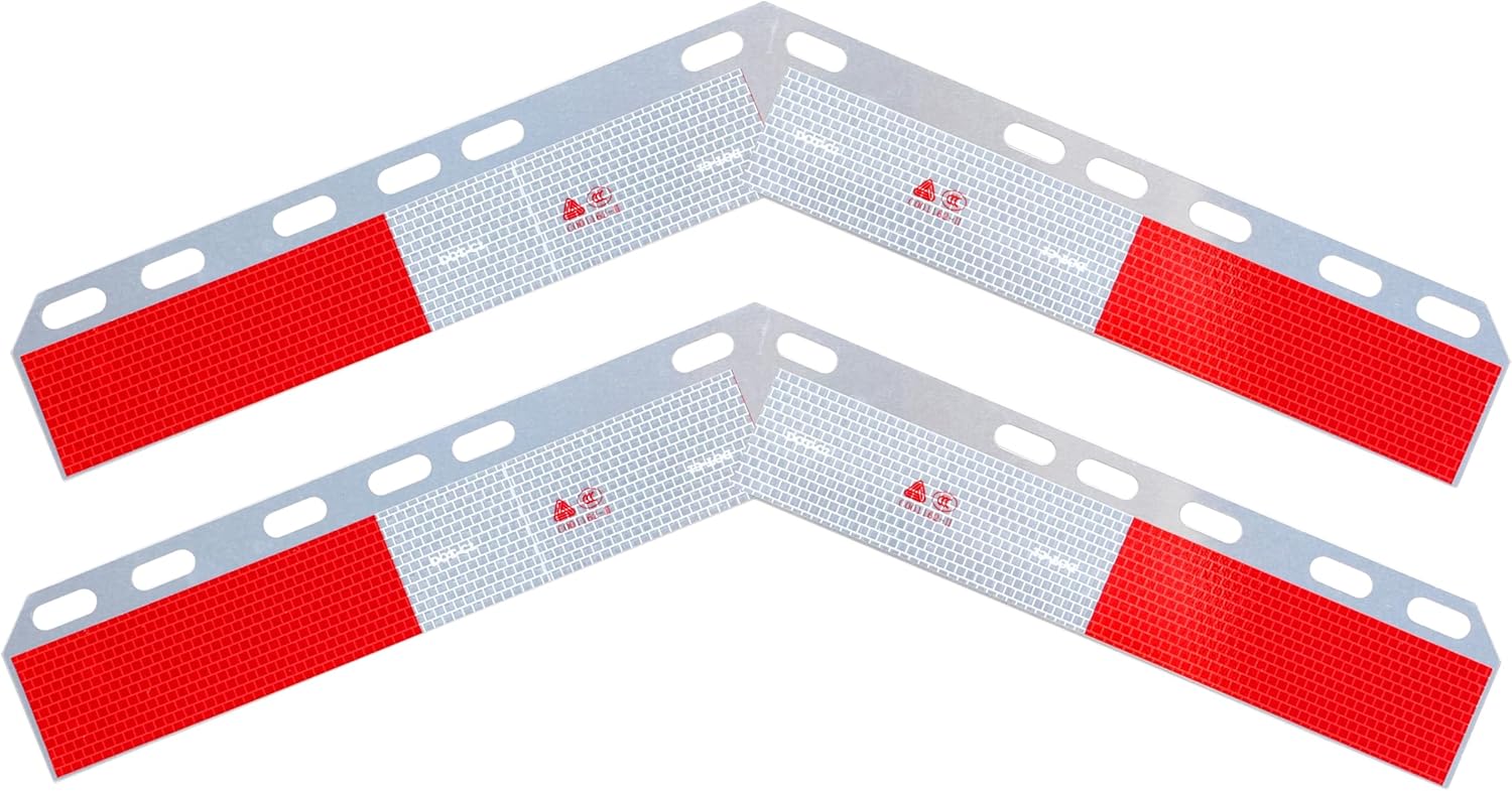 Black Angled Spring Loaded Mud Flap Hanger,1-1/8" Bolt Spacing,27" Length.with 2 Reflective Plates