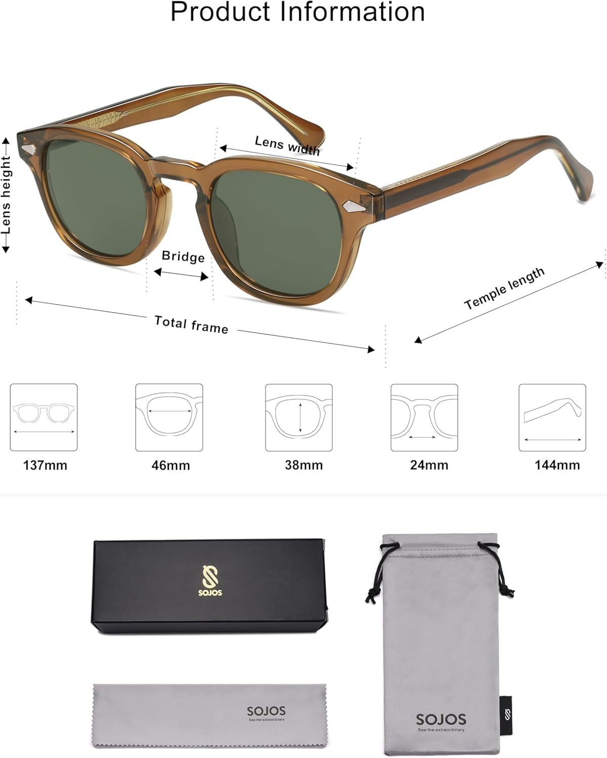 SOJOS Retro Small Round Sunglasses for Men Women Trendy Circle Style UV400 Lenses Unisex Sun Glasses SJ2251 - Image 5