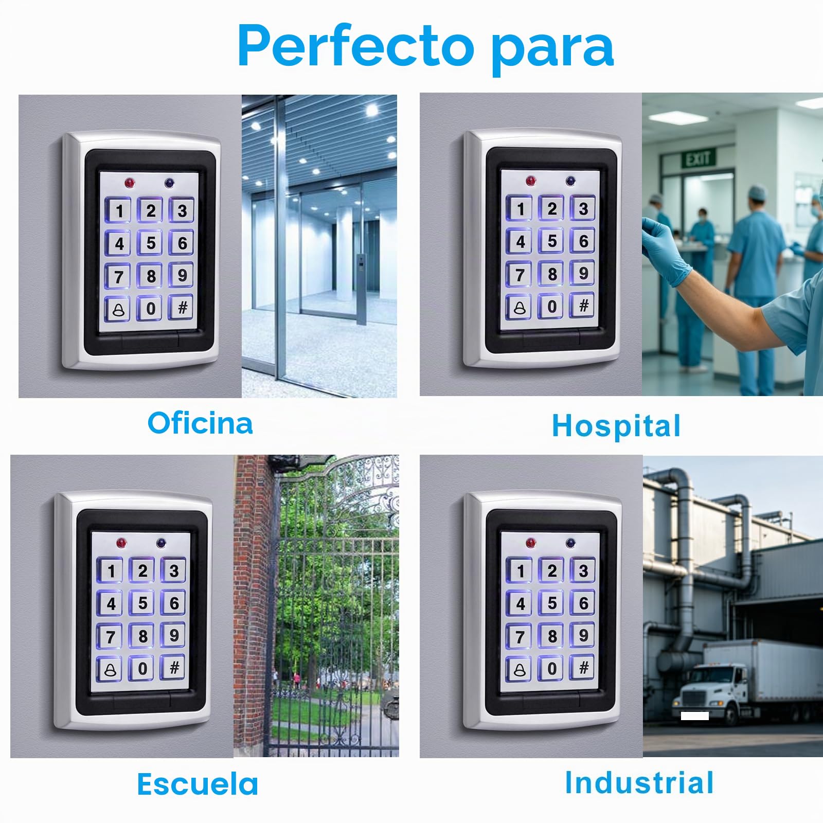 Kit completo de control de acceso | Sistema de seguridad con cerradura magnética eléctrica | Entrada de teclado de proximidad con control remoto de proximidad RFID x15 | Control de acceso