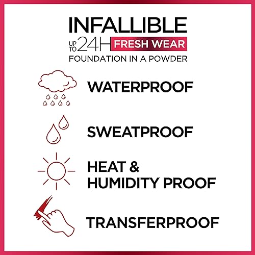 Vista 18 de L'Oreal Paris - Maquillaje base en polvo Infallible Fresh Wear, Golden Beige 140 (beige dorado), 0.31 onzas