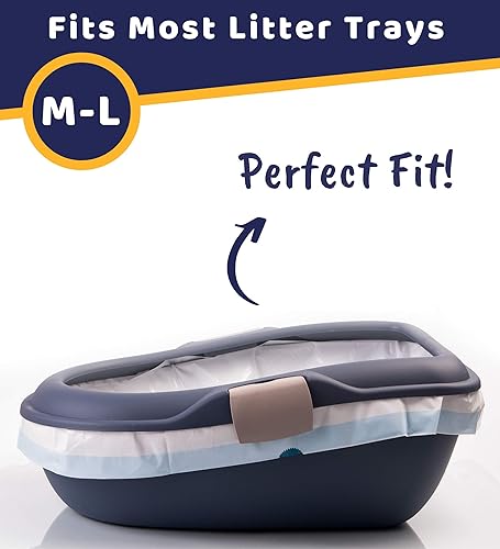 Miniatura 3 de Pettiny 20 forros para cajas de arena para gatos con cordones resistentes a los arañazos para bandejas de arena medianas y grandes