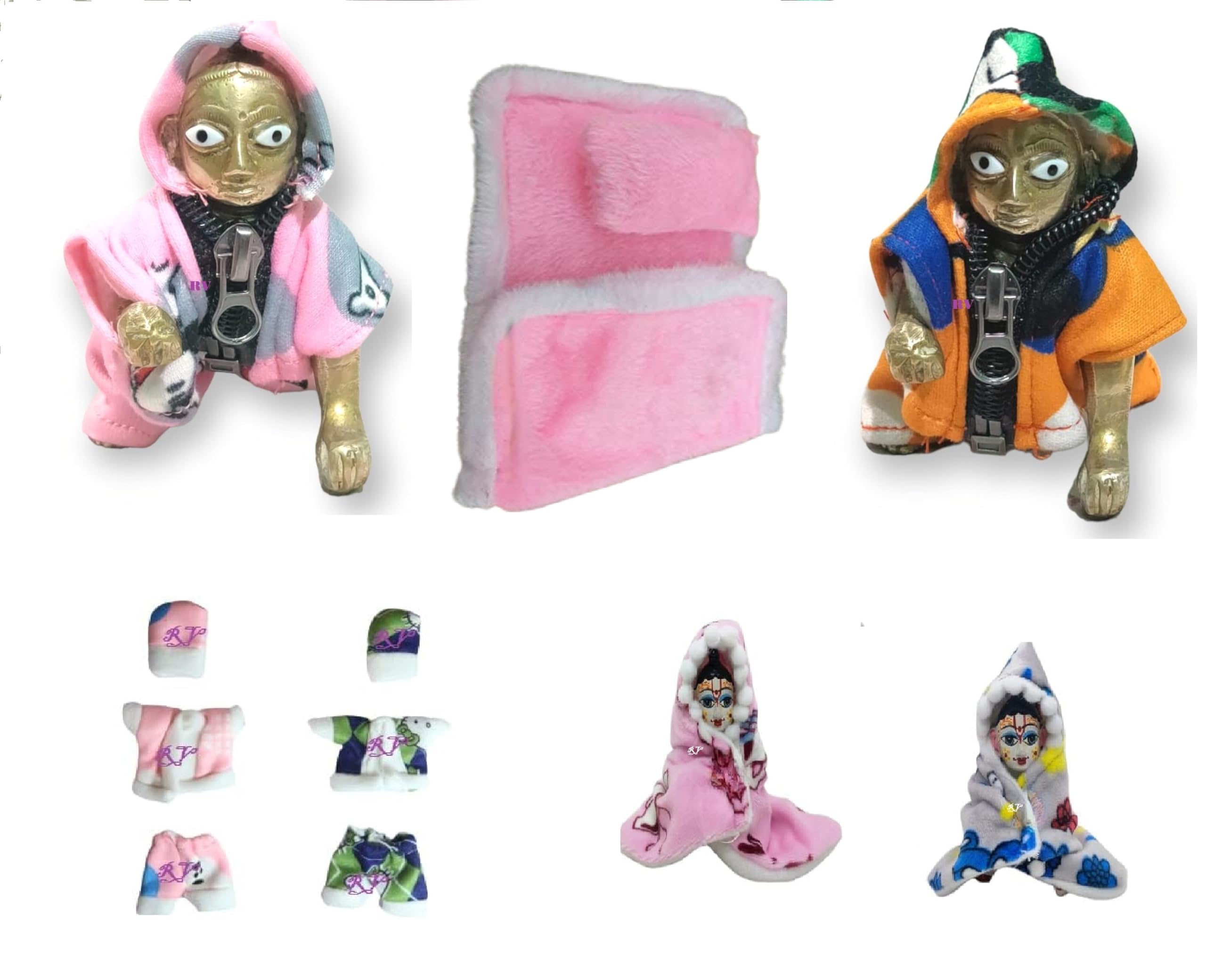 Laddu Gopal Winter Special Collection Chain Jacket,Woolen Night Suits, Nutan Shawl Ponchu,Super Soft Winter Bister (Combo Pack of 7)-picture-50