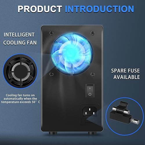 Miniatura 6 de NICE-POWER Fuente de alimentación CC variable 30V 10A Conmutación ajustable Regulada Alta precisión Pantalla LED de 4 dígitos Puerto USB 5V2A Prueba