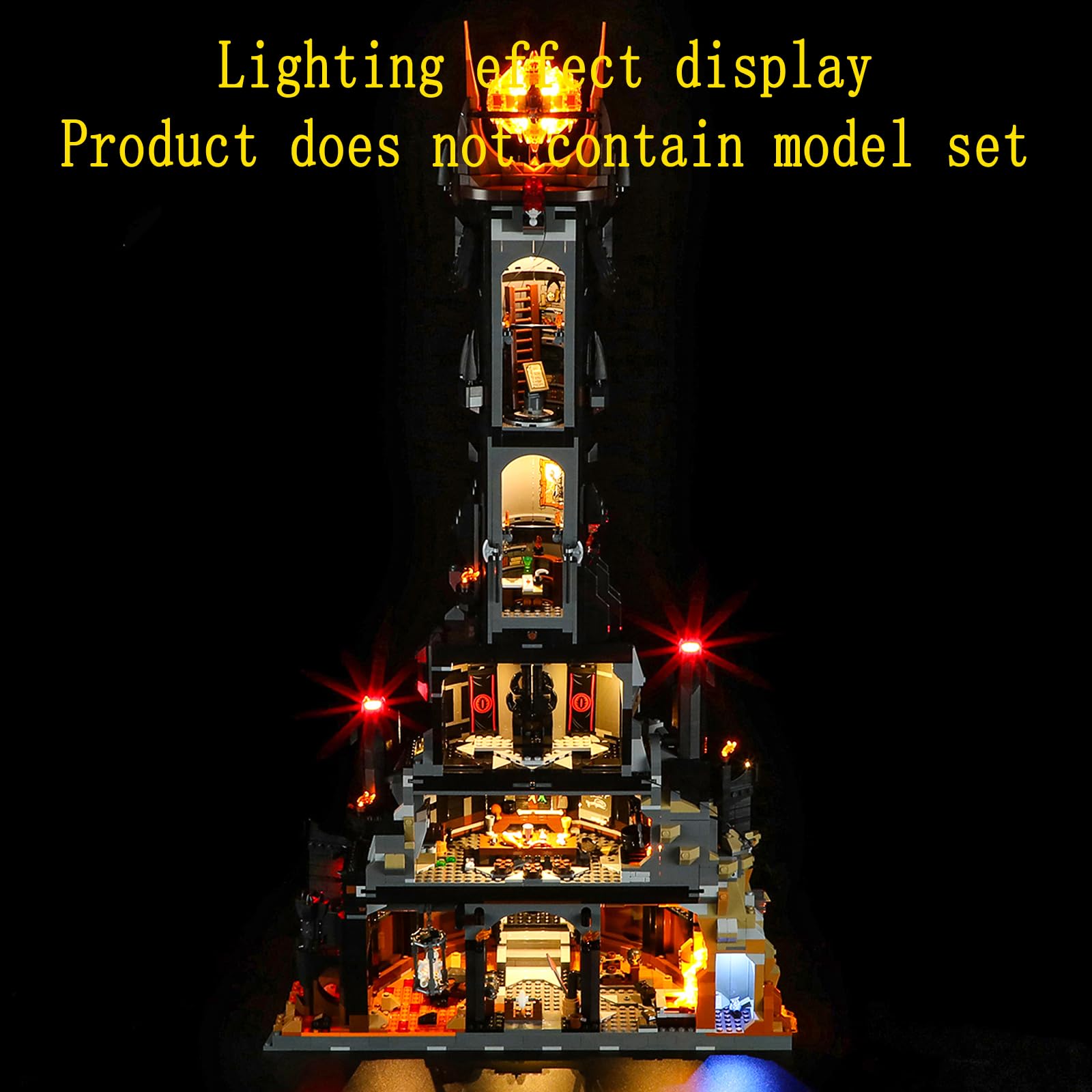 GEAMENT Oświetlenie LED Kompatybilne z LEGO Władca pierścieni: Barad-dûr™ Icons 10333 Model do Składania Klocków (Zestaw Modeli Niezawarty)
