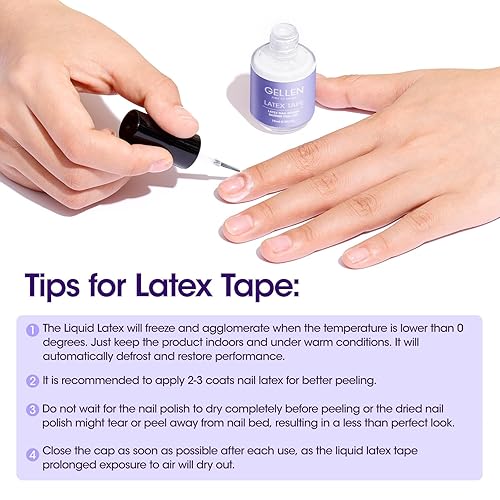 Miniatura 5 de Gellen Gel Polish Remover Kit - Gel Nail Polish Remover with Latex Tape Peel Off Liquid and Manicure Tools, Quick & Easy Gel Polish Remover in 2-5