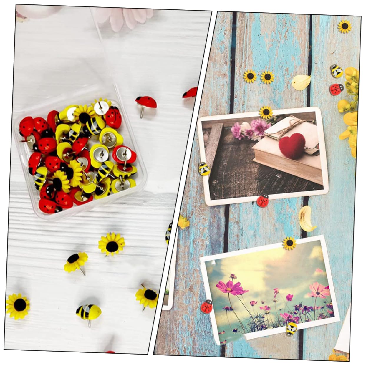 DOITOOL Chinchetas De Resina De Cartoon para Manualidades De Accesorios De Escritorio Coloridos Y para para Tableros Y 30 Piezas*4
