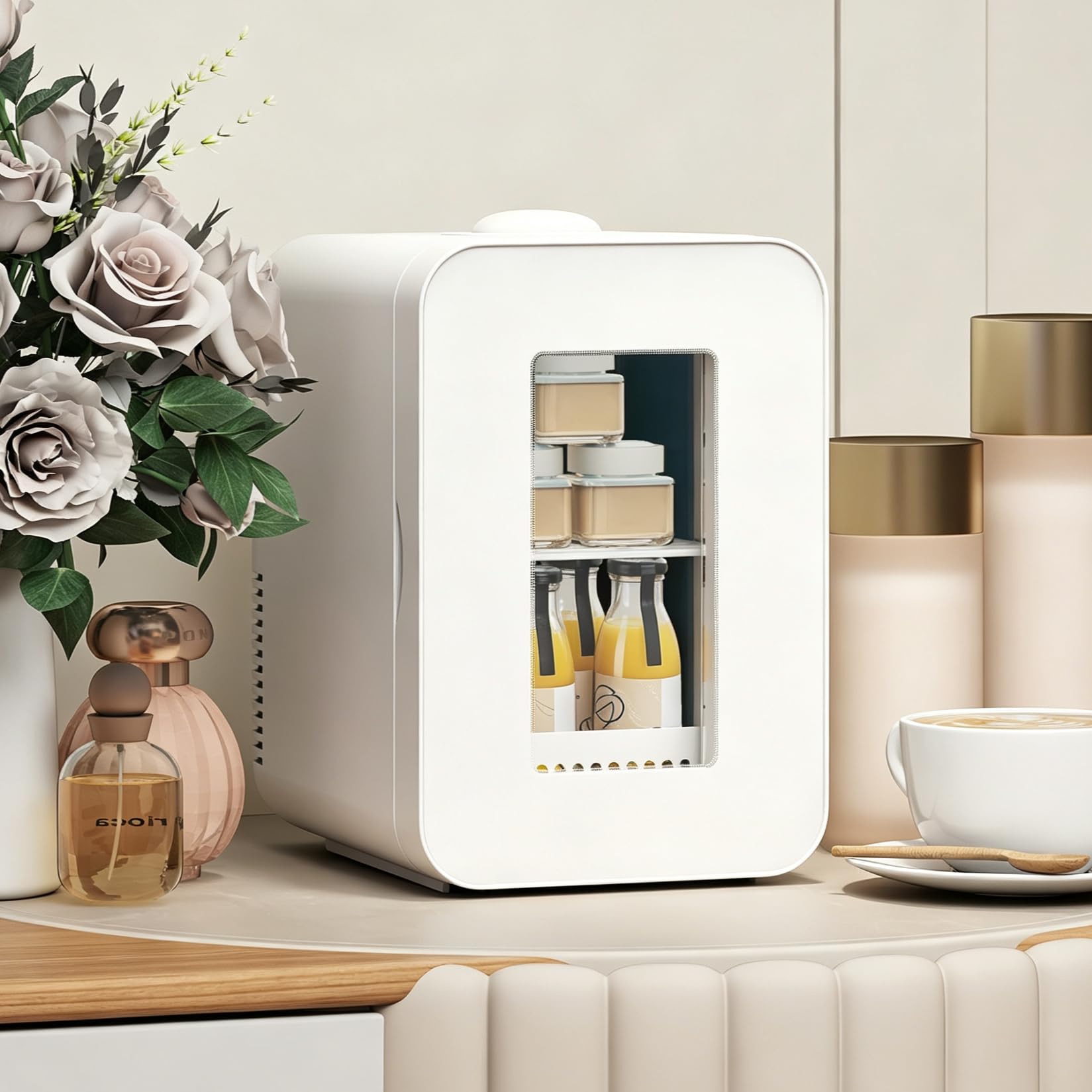 YU YUSING Nevera Pequeña 10L, Mini Nevera para Habitacion con Estante