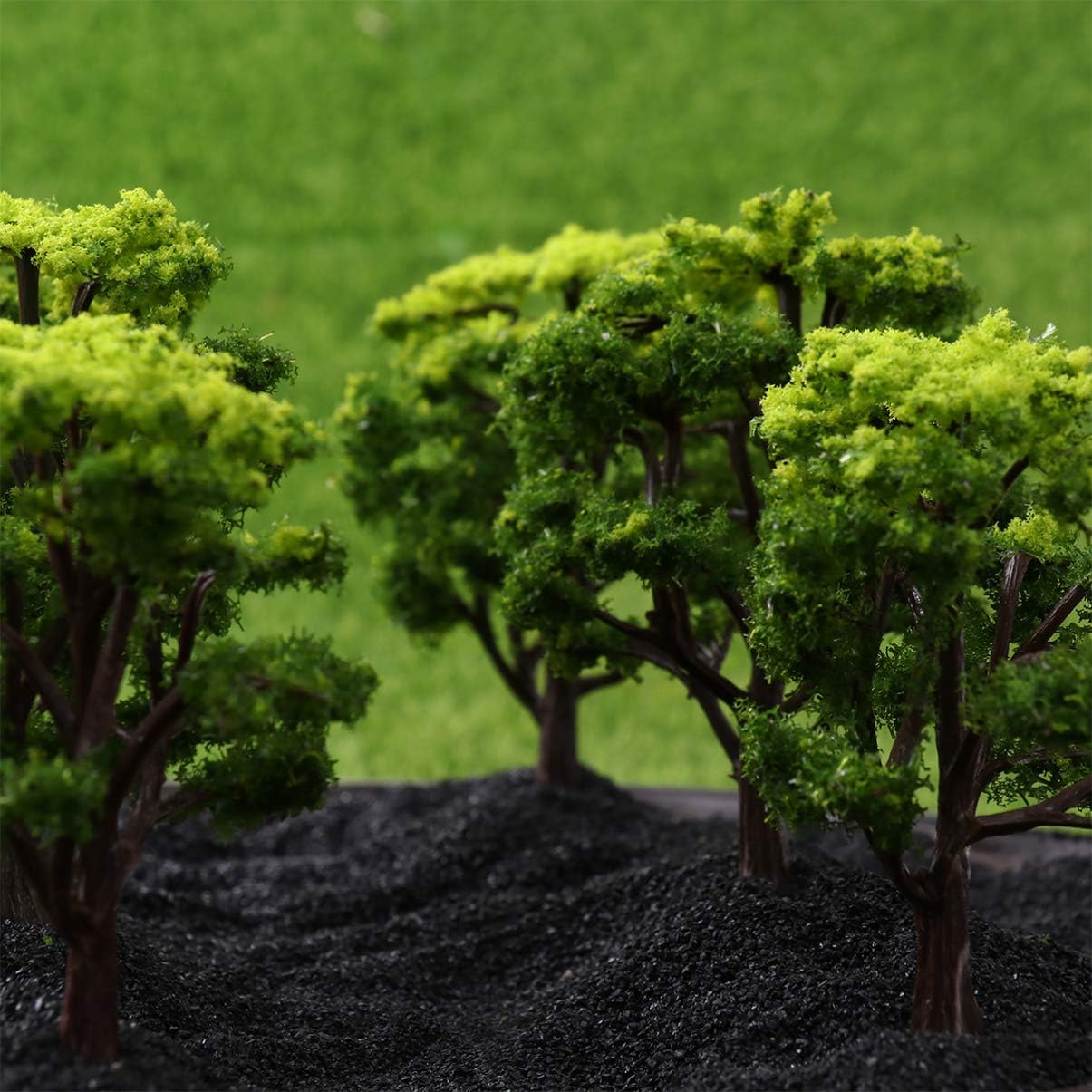 12pcs 1:50 Scale Train Scenery Landscape Model Trees, Green Miniature Trees for Diorama, Woodland Scenics, Fairy Gardens, Dollhouse, and Home Decor, 3.93 Inches Tall - Image 5