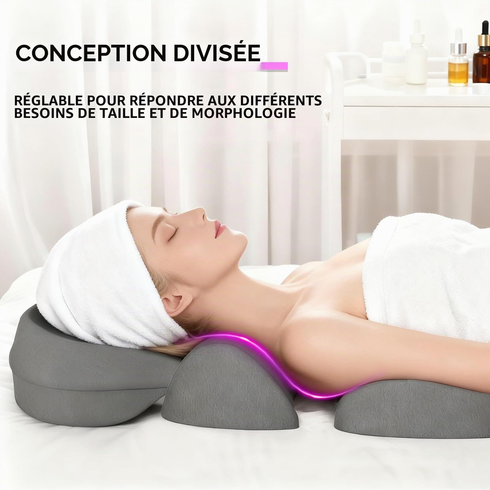 Oreiller pour Dormir sur le Ventre, Coussin de Massage pour le Visage, Coussin de Soutien de la Poitrine, Visage, Fournit un Soutien pour la Position de L'estomac, Adaptée au Salon de Beauté ou au SPA