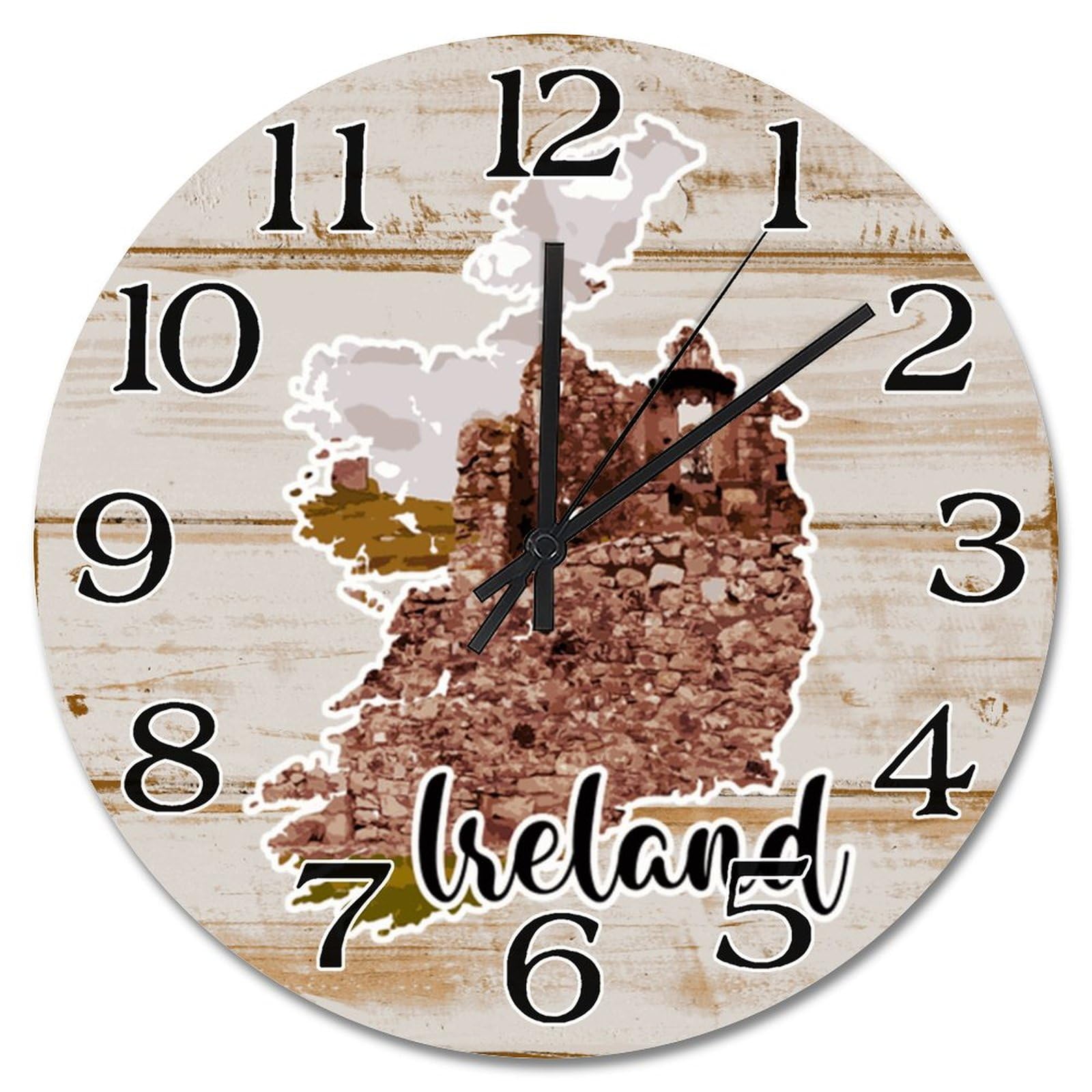 Horloge murale Irlande grande taille moderne et silencieuse pour salon et chambre