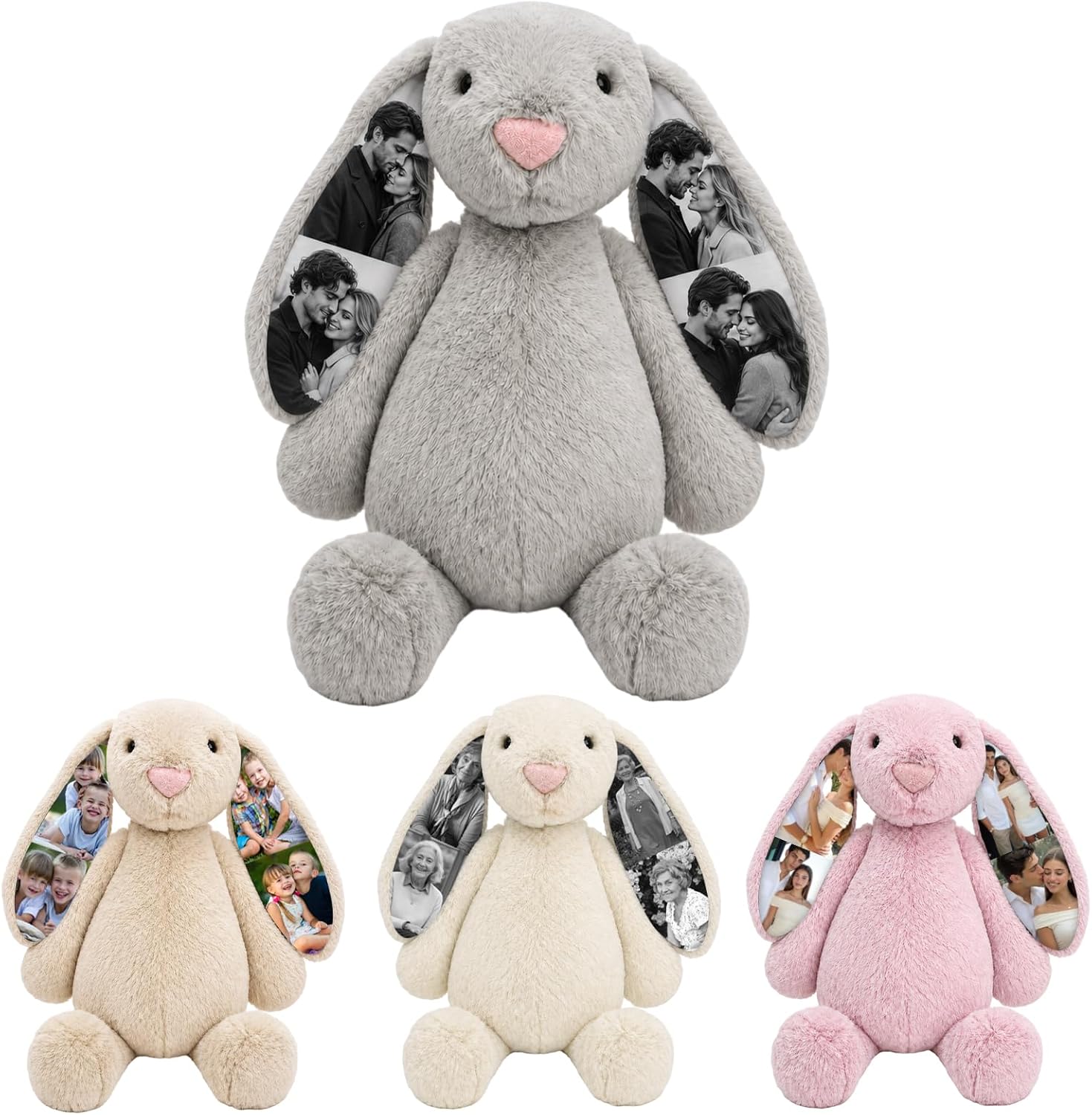 TNYKER Custom Photo Bunny Plush Personalized Photo Bunny Stuffed Animal