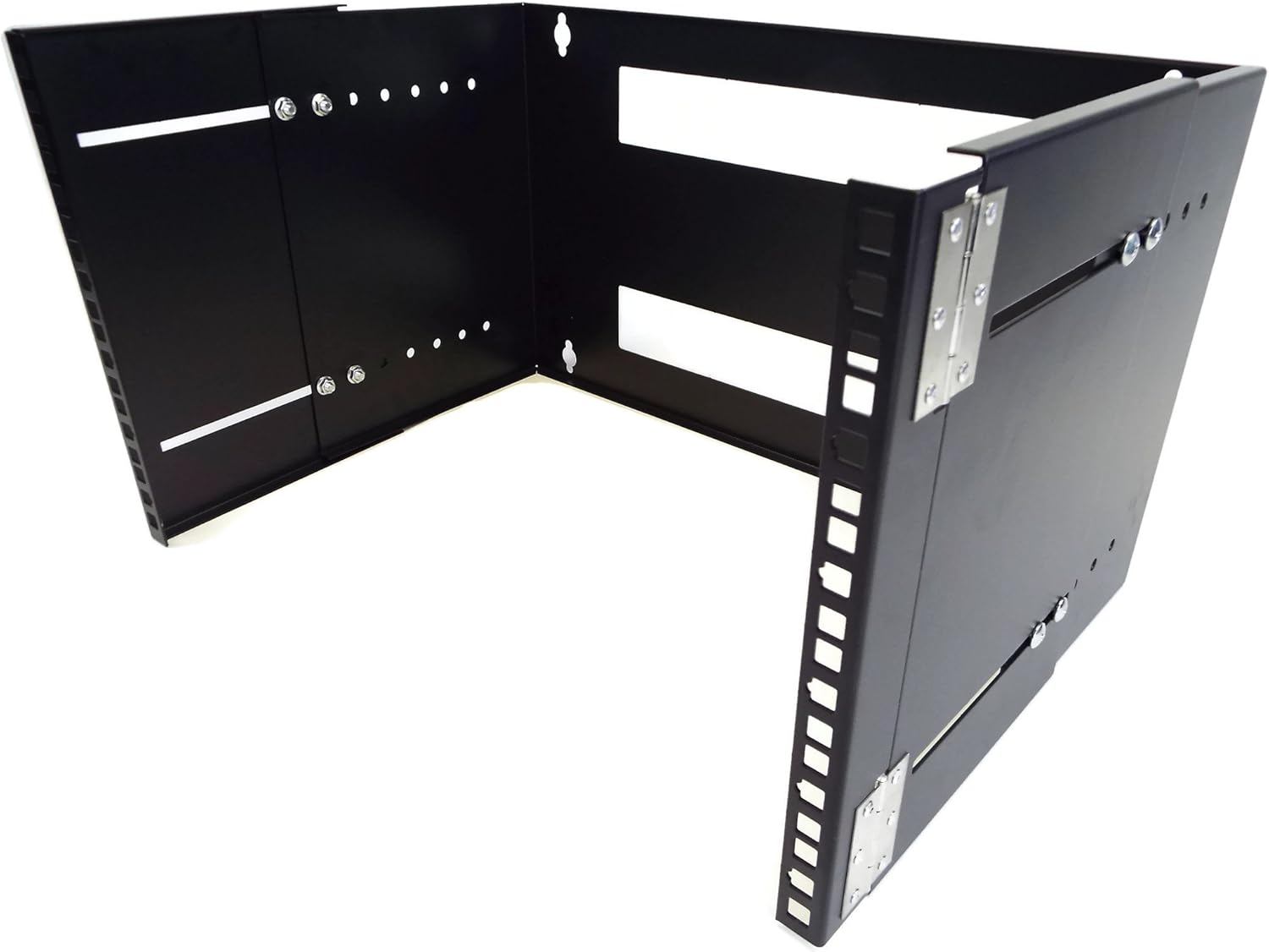 6U 19-Inch Hinged Extendable Wall Mount Bracket Network Equipment Rack - Black