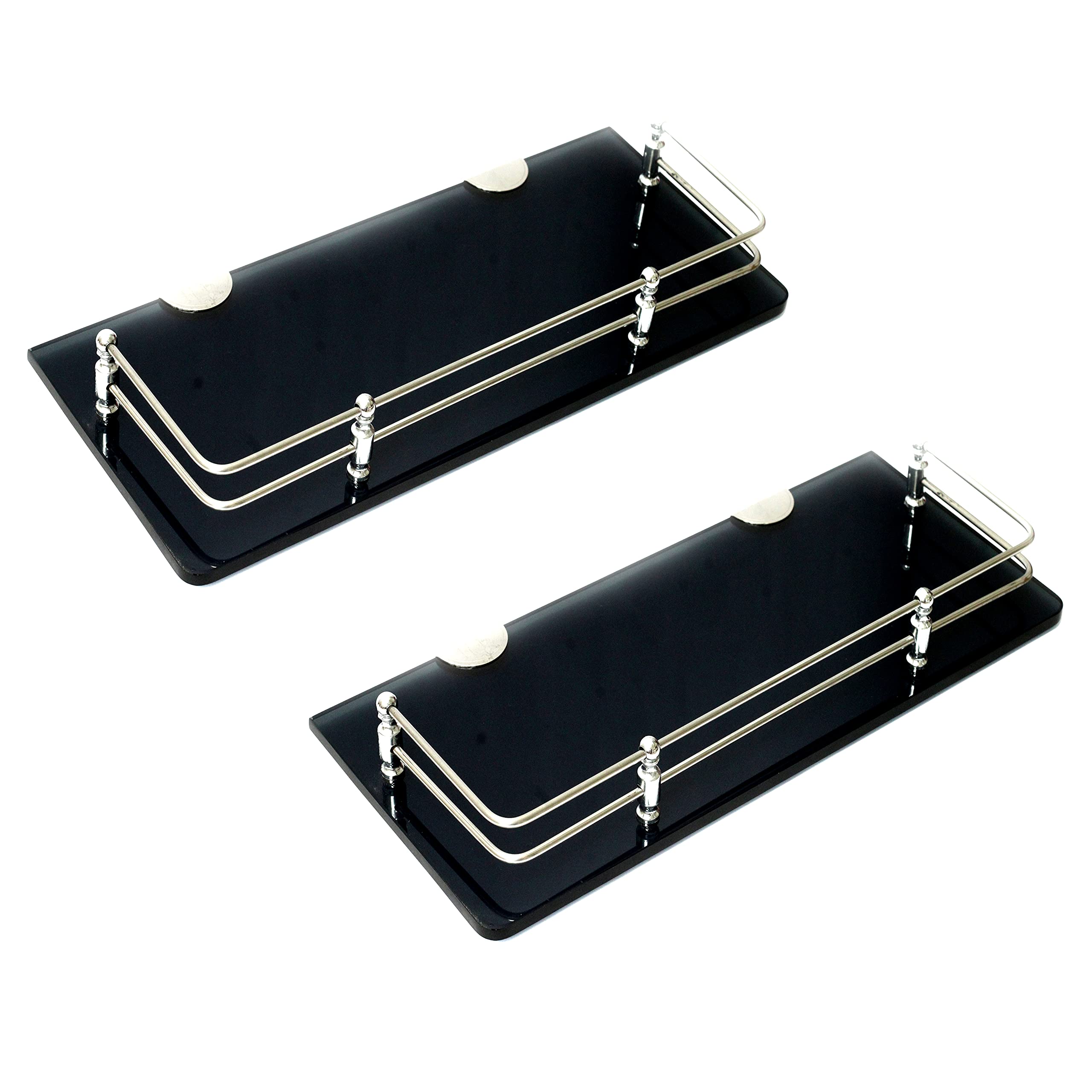 SQUARO Premium Black Glass Shelf for Bathroom Multipurpose Wall Shelf Kitchen Storage Shelves (12x6 Inches, Black Glass) (Pack of 2 Pcs) (B099PQ7RZ1) Amazon Price History, Amazon Price Tracker