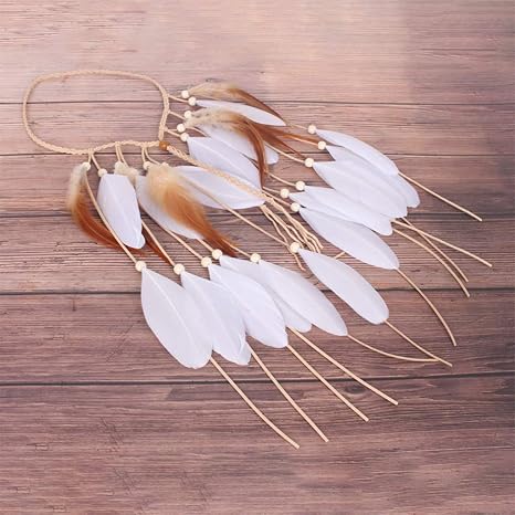 ZORVUJI Indianer Feder-Haarband – Boho Stirnband Für Frauen, Hippie-Kostüm, Festival & Karneval