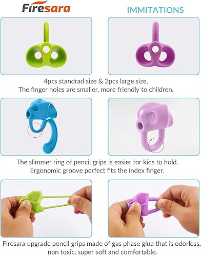 Miniatura 2 de Firesara Agarres para lápices para zurdos, original y novedoso agarre de ayuda de escritura para niños, escritura a mano, necesidades especiales,