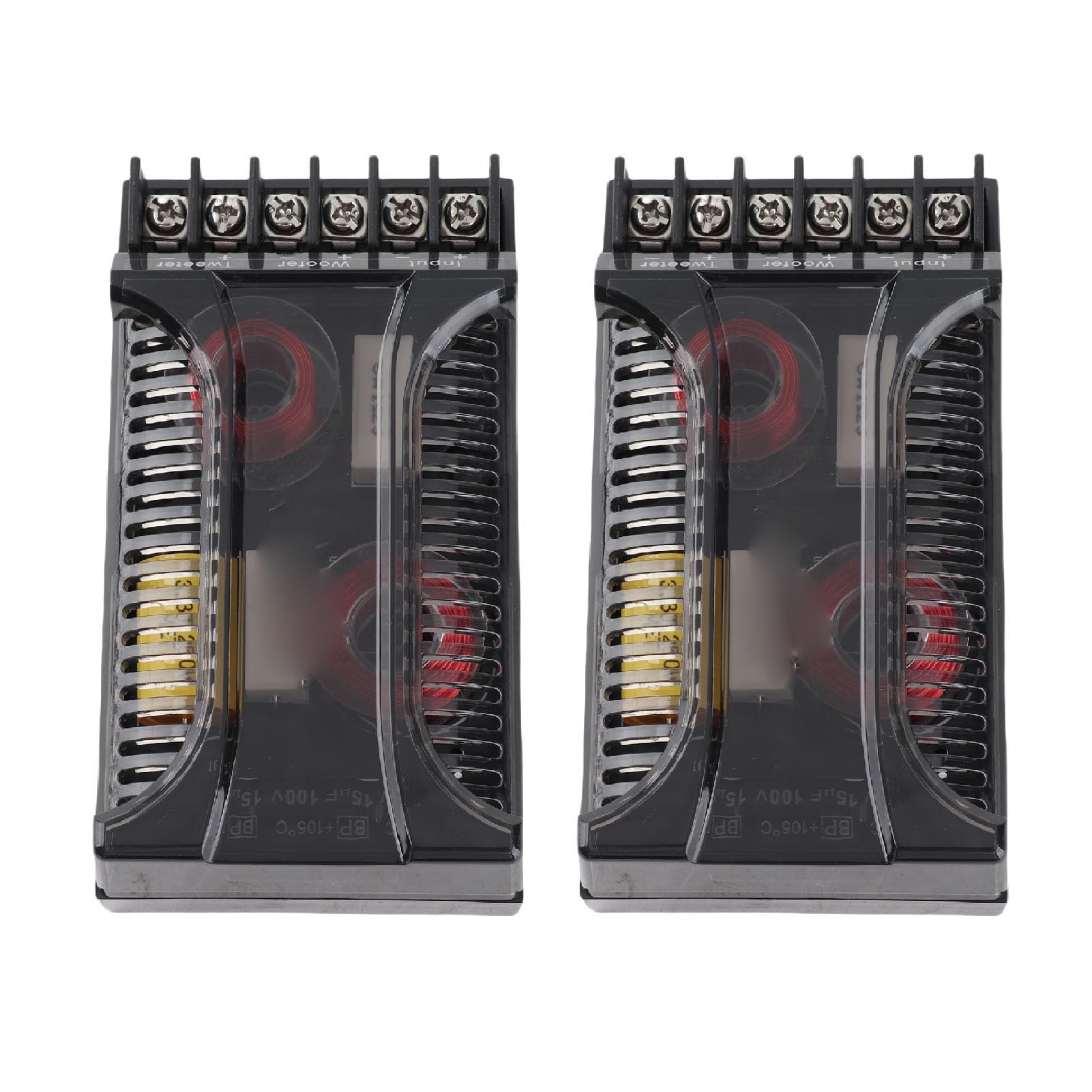 Divisore Di Frequenza Auto 2 Vie Crossover Protezione Sovracorrente Dissipazione Calore Universale Compatibile Con Altoparlanti Auto 2 Pezzi